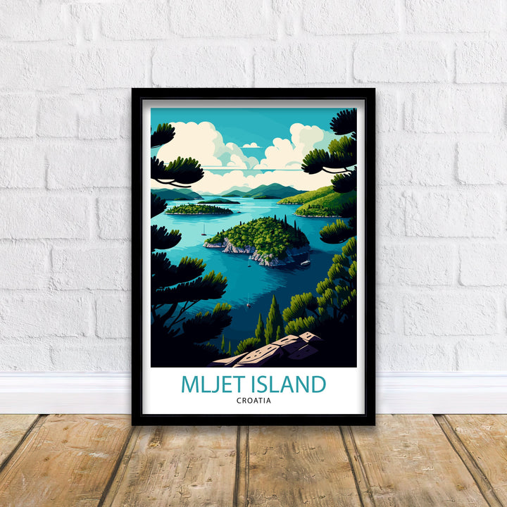 Mljet Croatia Travel Poster Mljet Wall Art Mljet Home Decor Mljet Illustration, Mljet Travel Poster Croatia Poster Croatia Wall Art Croatia