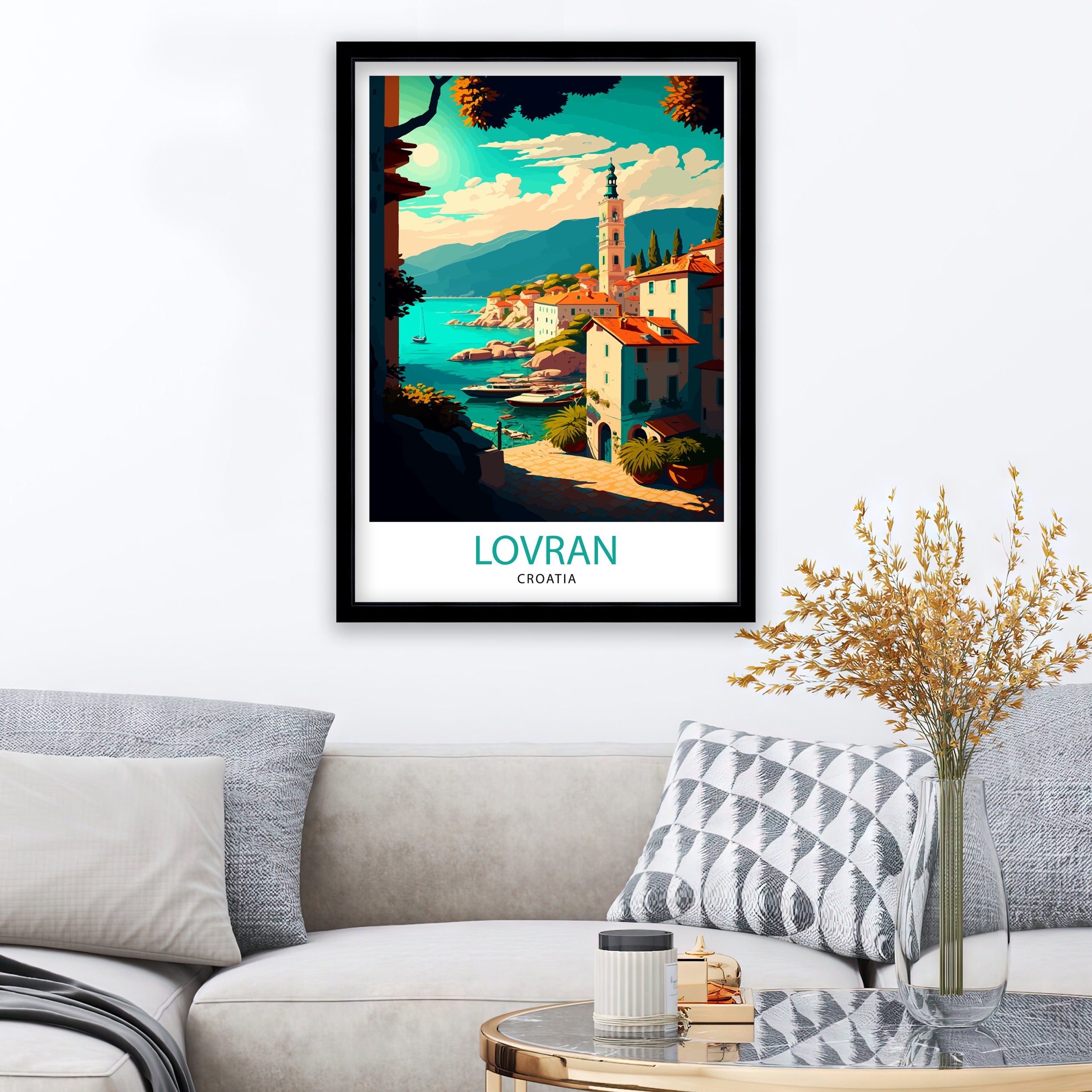 Lovran Croatia Art Print | Coastal Travel Poster