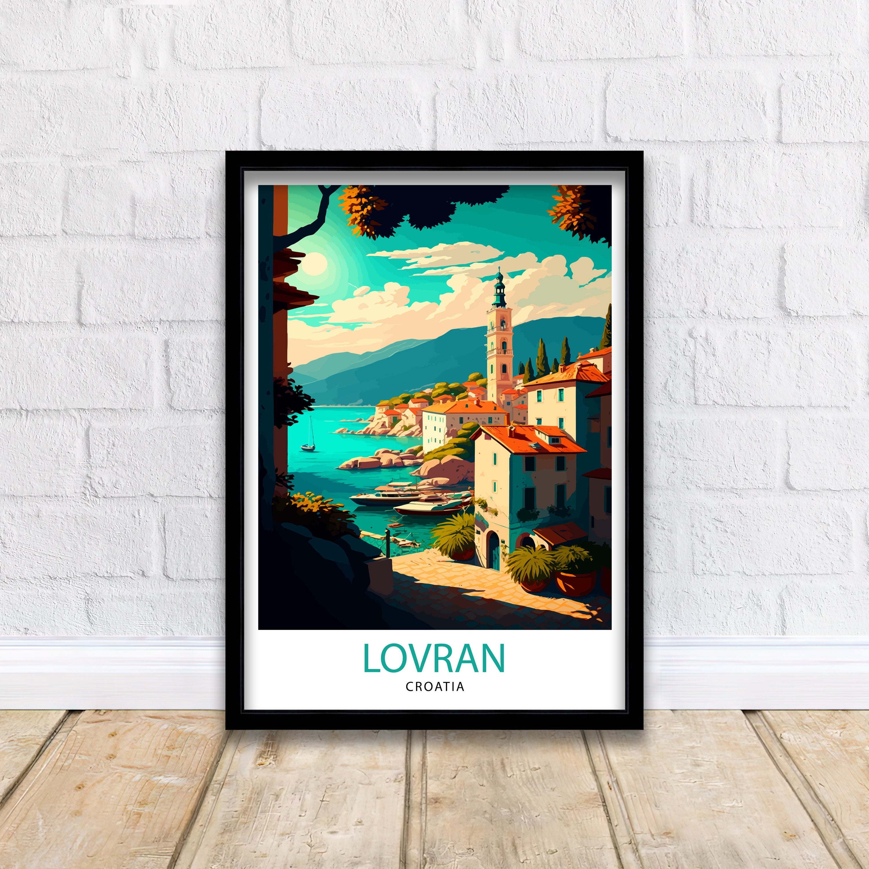 Lovran Croatia Art Print | Coastal Travel Poster