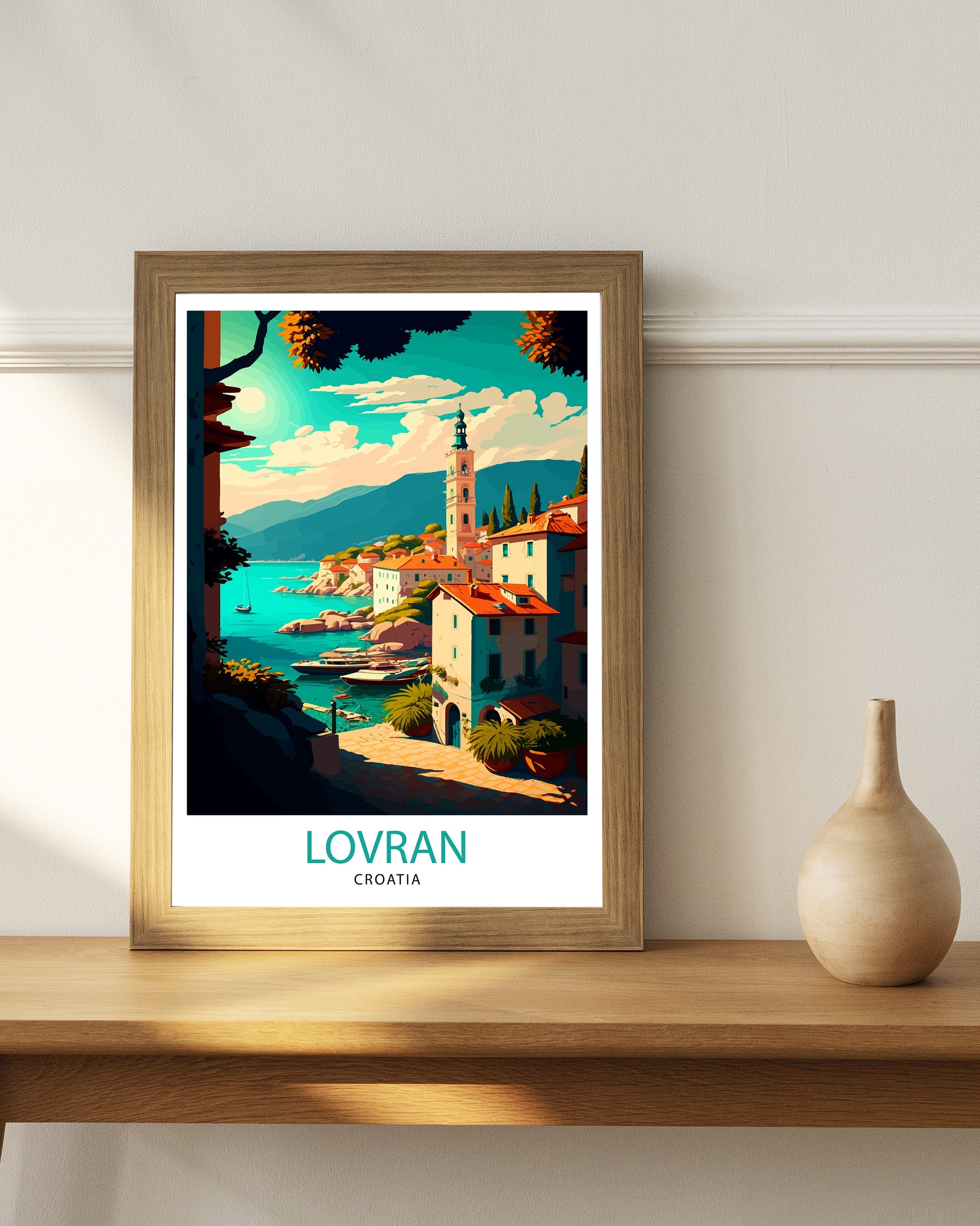 Lovran Croatia Art Print | Coastal Travel Poster