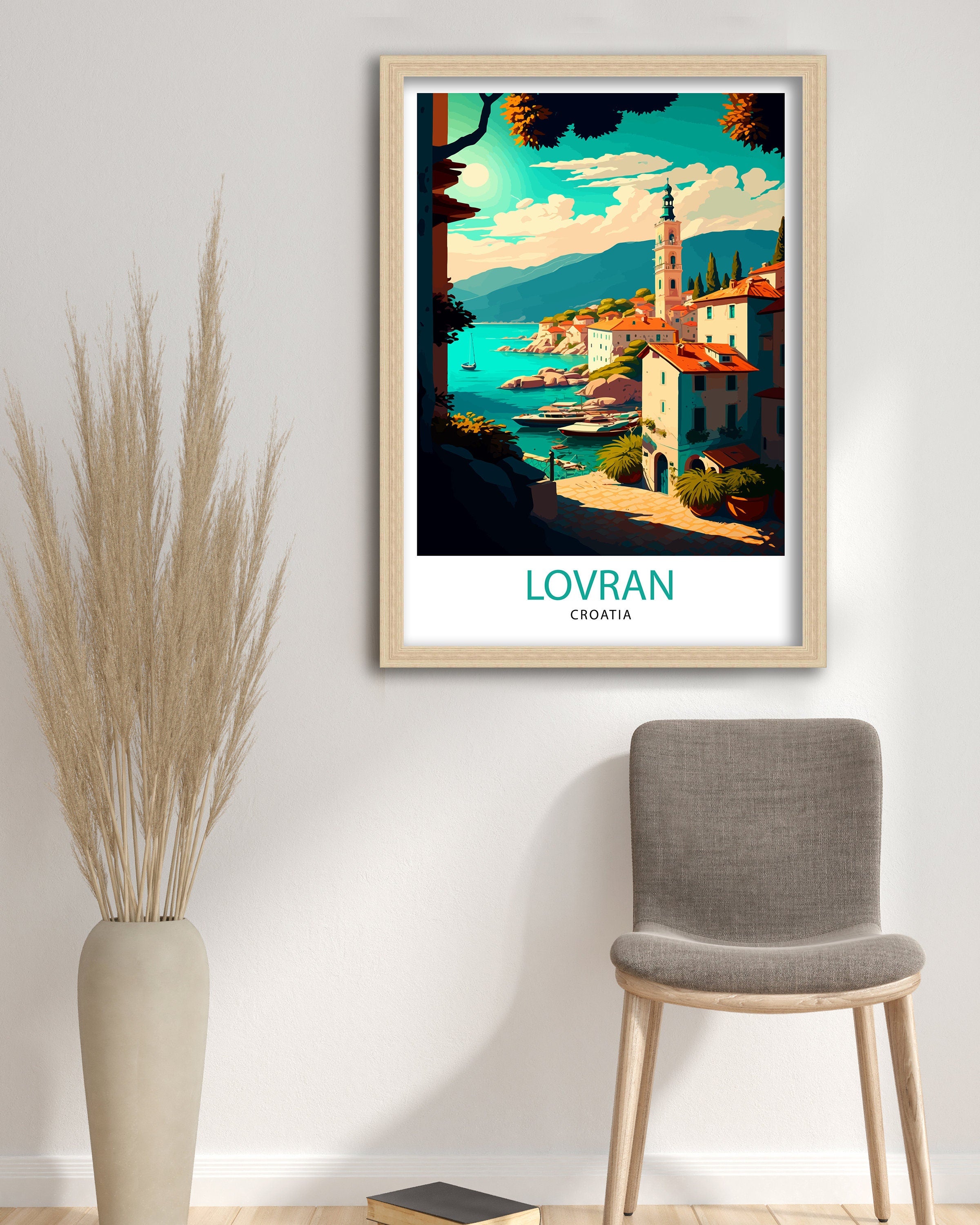 Lovran Croatia Art Print | Coastal Travel Poster