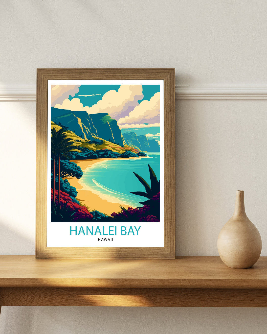 Hanalei Bay Hawaii Travel Poster