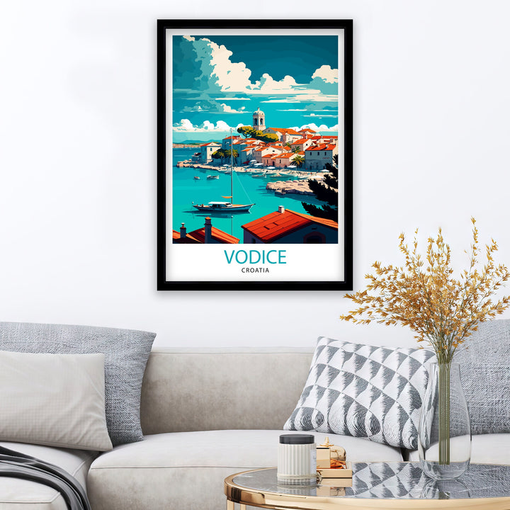 Vodice Croatia Travel Poster Vodice Wall Art Vodice Home Decor Vodice Croatia Illustration Travel Poster Gift For Croatia Lovers Croatia Home