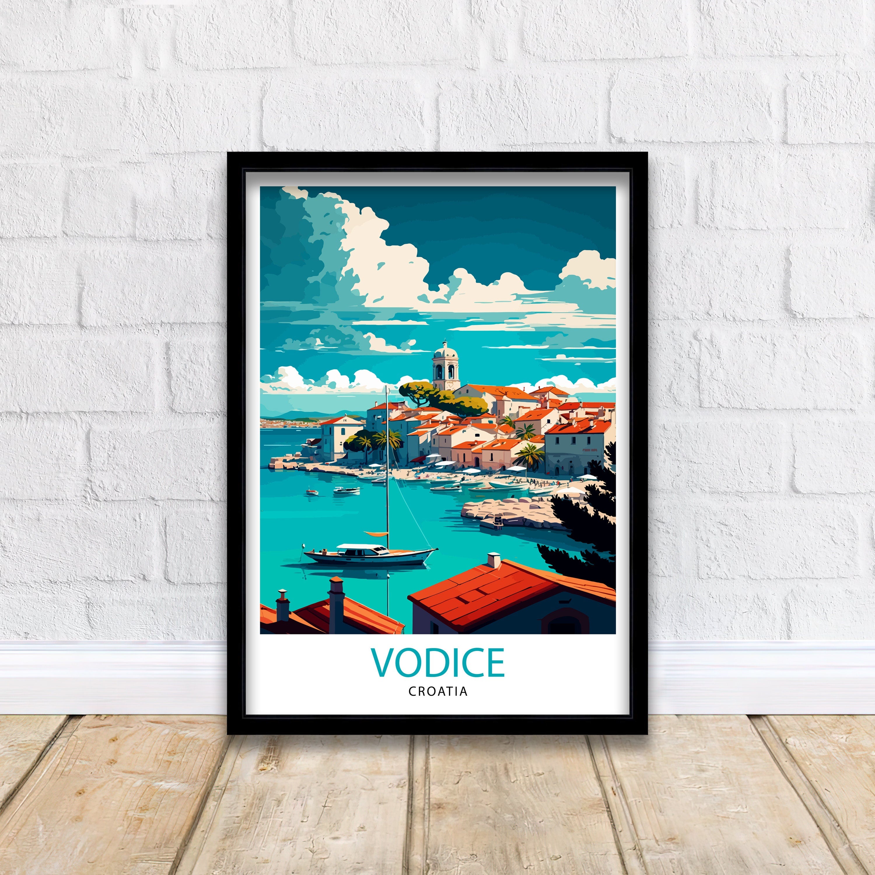 Vodice Croatia Travel Print Vodice Wall Art Vodice Home Decor Vodice Croatia Illustration Travel Poster Gift For Croatia Lovers Croatia Home