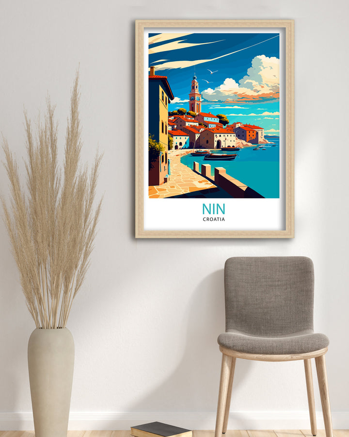 Nin Croatia Travel Poster Nin