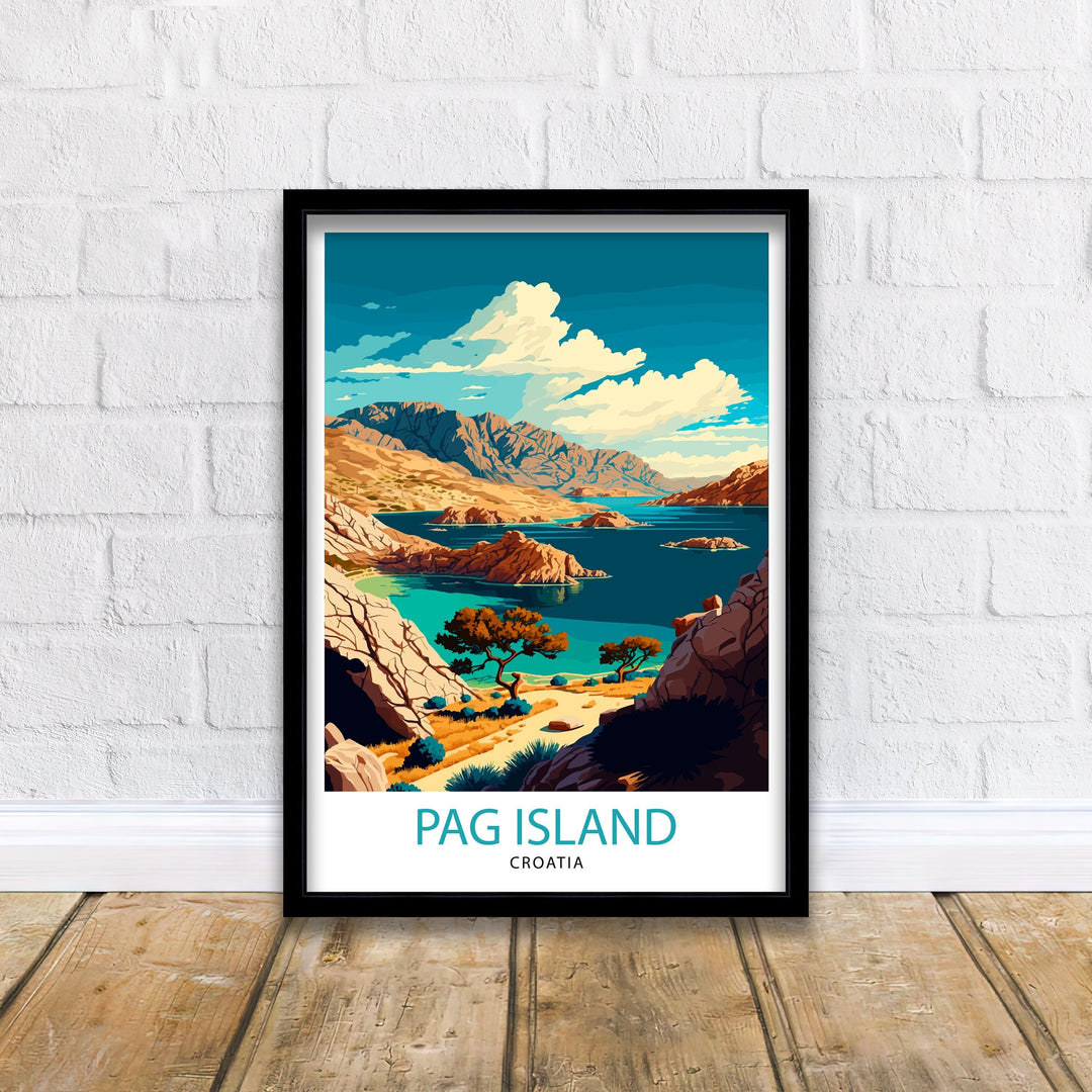 Pag Island Croatia Travel Poster Pag Island