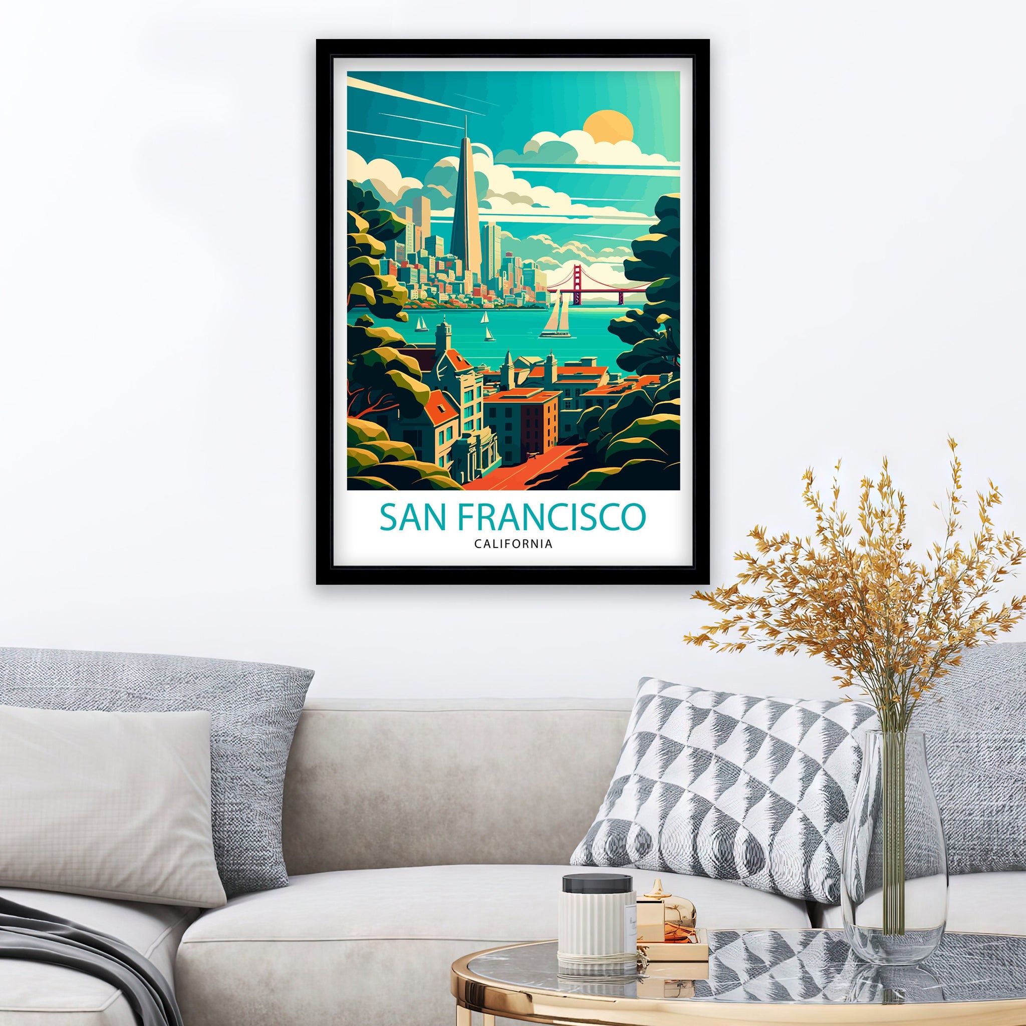 San Francisco Travel Print San Francisco Wall Art San Francisco Illustration San Francisco Poster Gift For San Francisco San Francisco Home