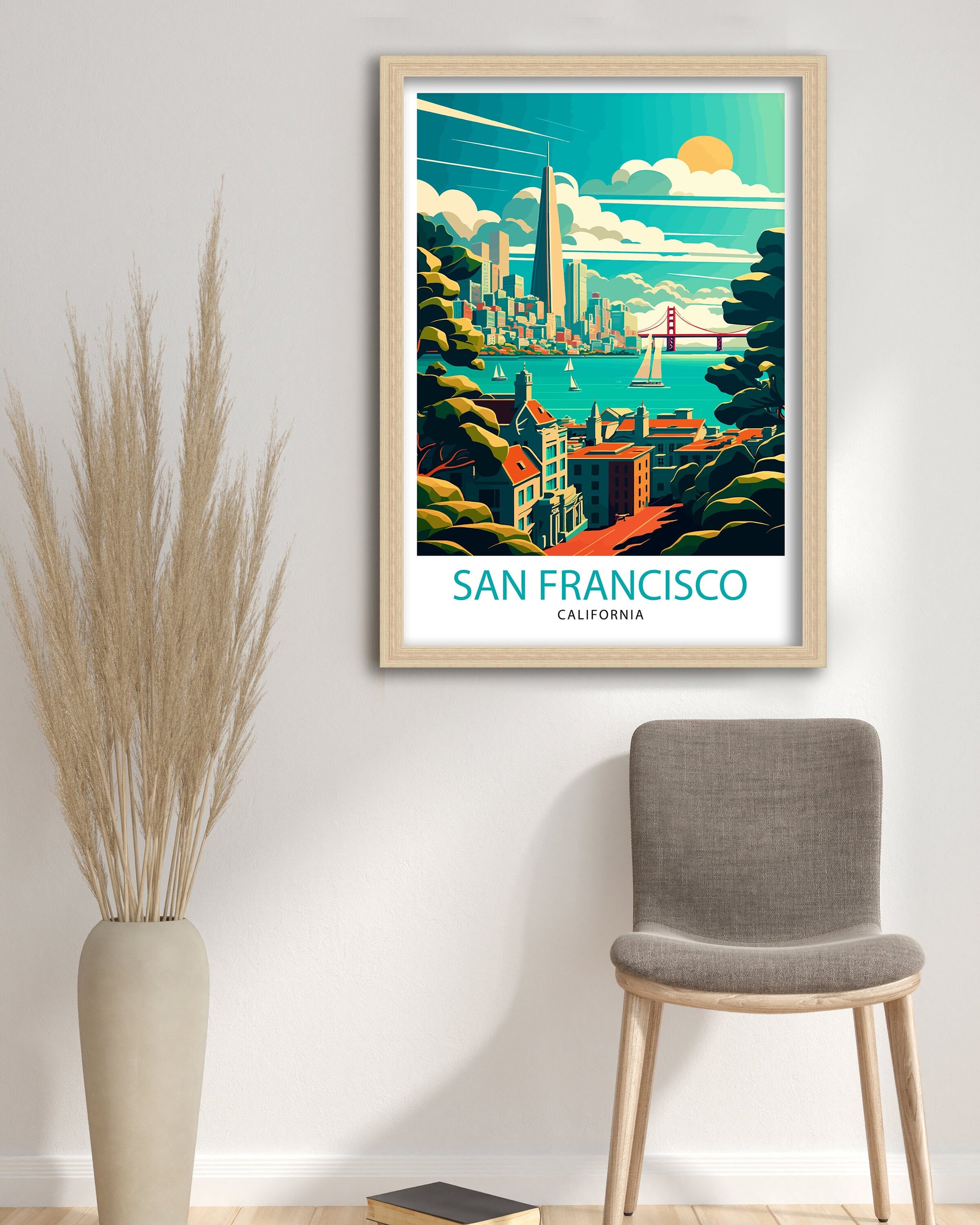 San Francisco Travel Print San Francisco Wall Art San Francisco Illustration San Francisco Poster Gift For San Francisco San Francisco Home