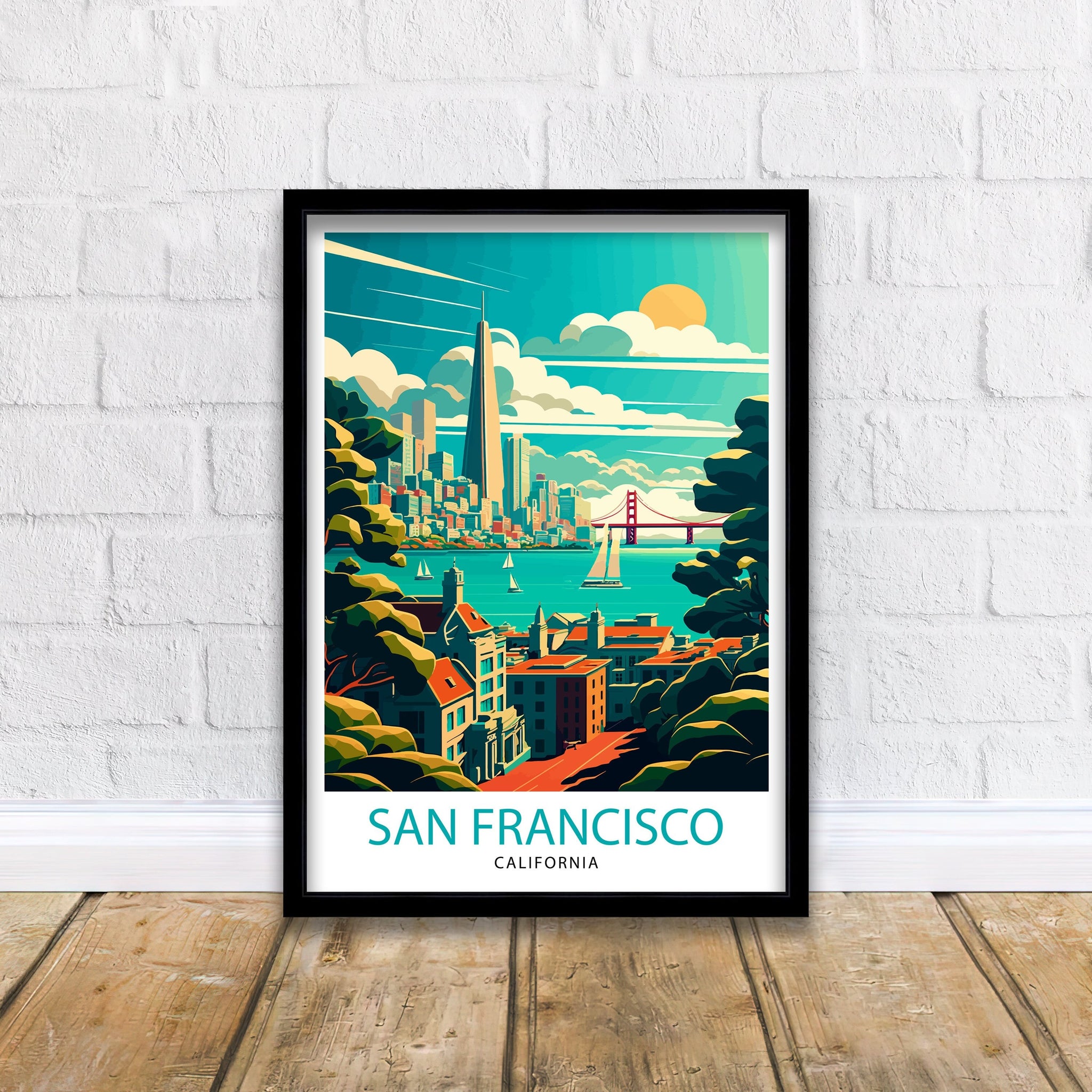 San Francisco Travel Print San Francisco Wall Art San Francisco Illustration San Francisco Poster Gift For San Francisco San Francisco Home