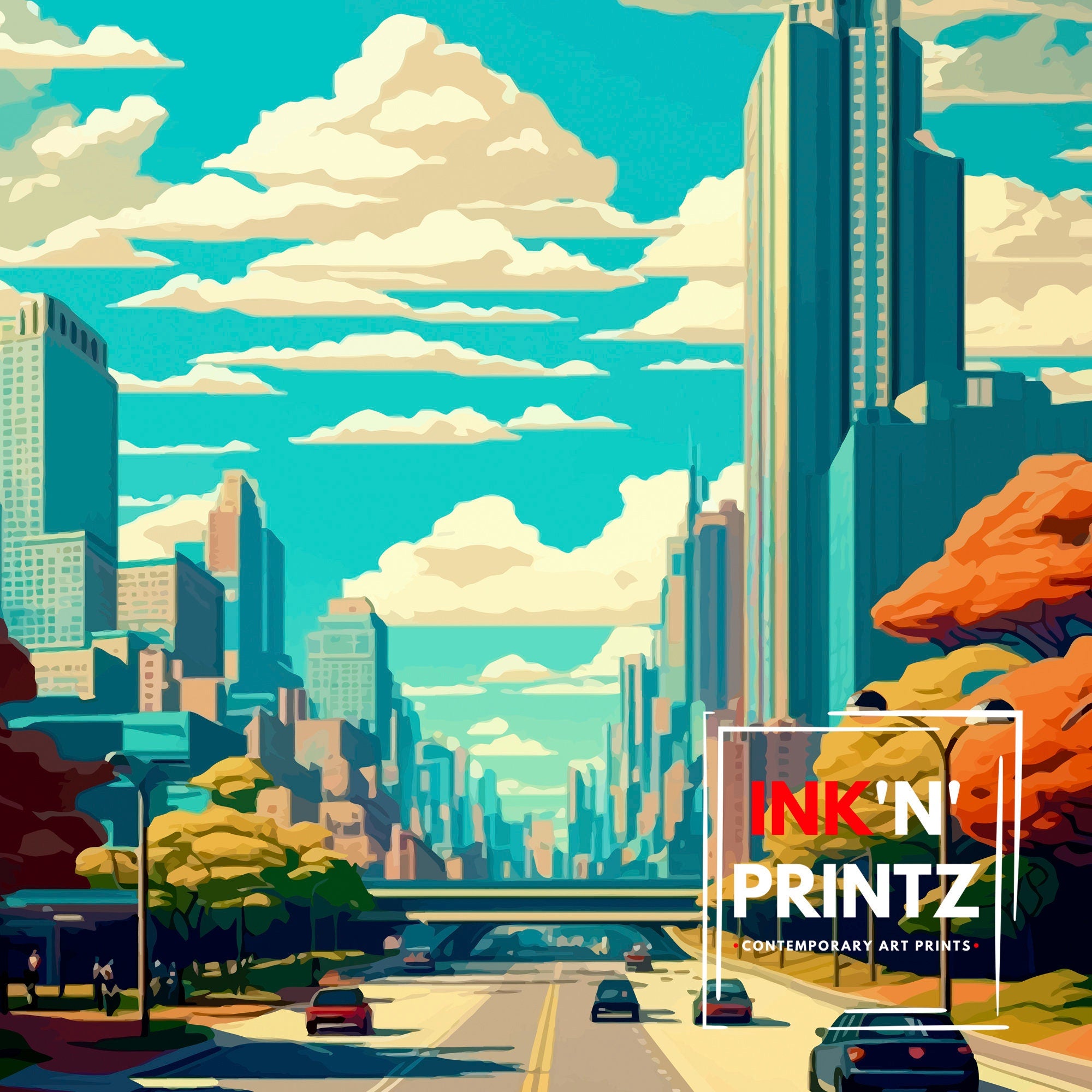 Atlanta Travel Print Atlanta Wall Decor Atlanta Home Living Decor Atlanta Illustration Travel Poster Gift for Atlanta Georgia Home Decor
