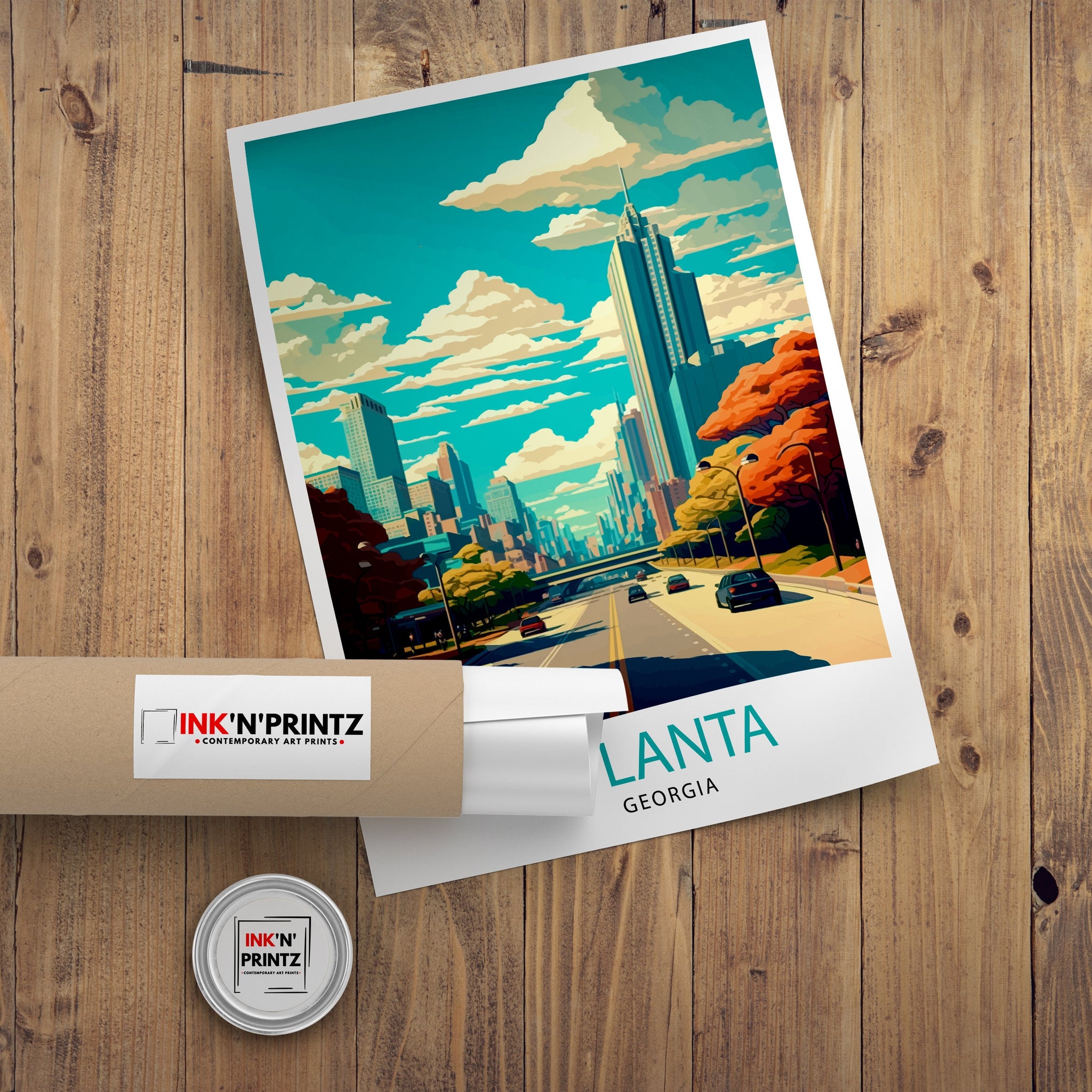 Atlanta Travel Print Atlanta Wall Decor Atlanta Home Living Decor Atlanta Illustration Travel Poster Gift for Atlanta Georgia Home Decor