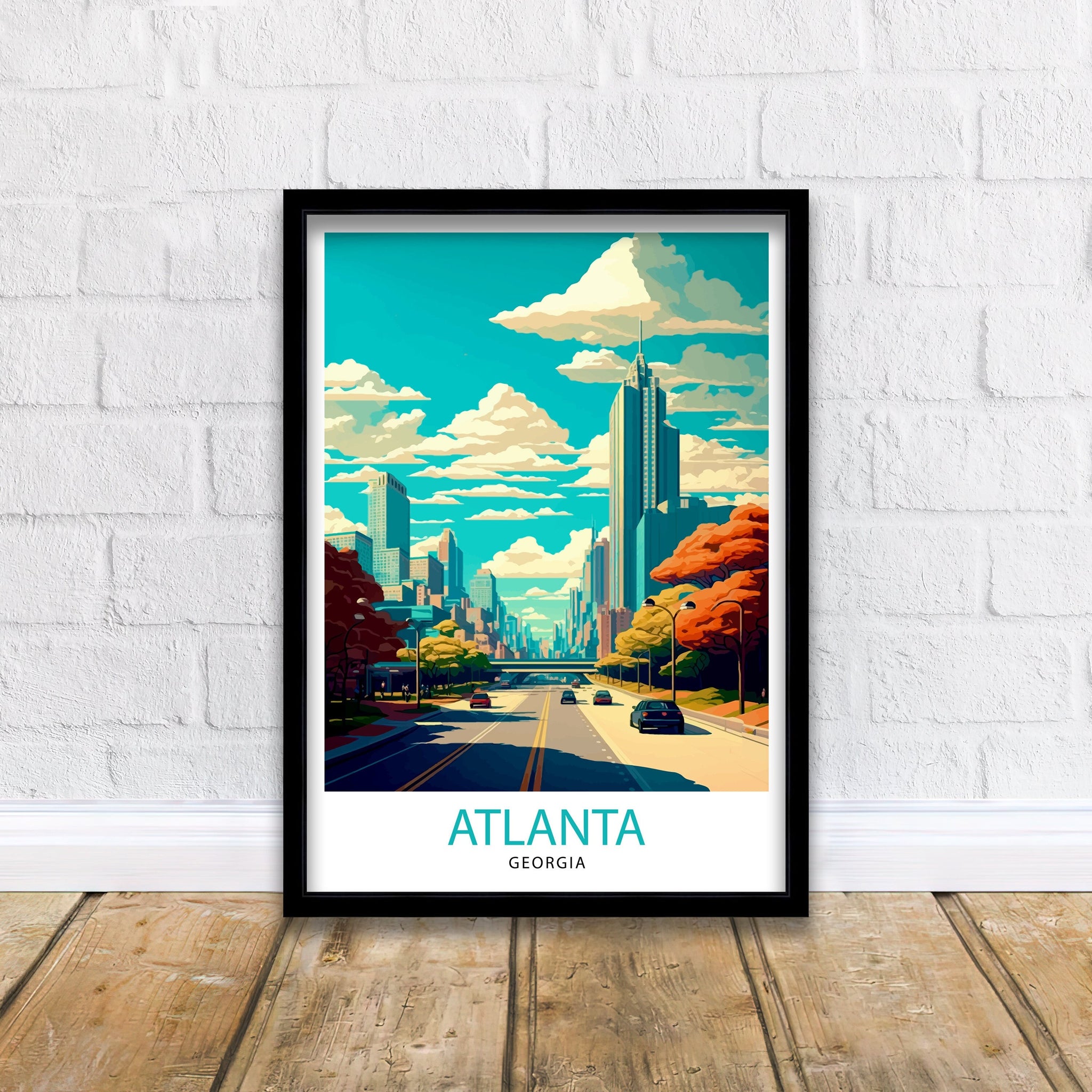 Atlanta Travel Print Atlanta Wall Decor Atlanta Home Living Decor Atlanta Illustration Travel Poster Gift for Atlanta Georgia Home Decor
