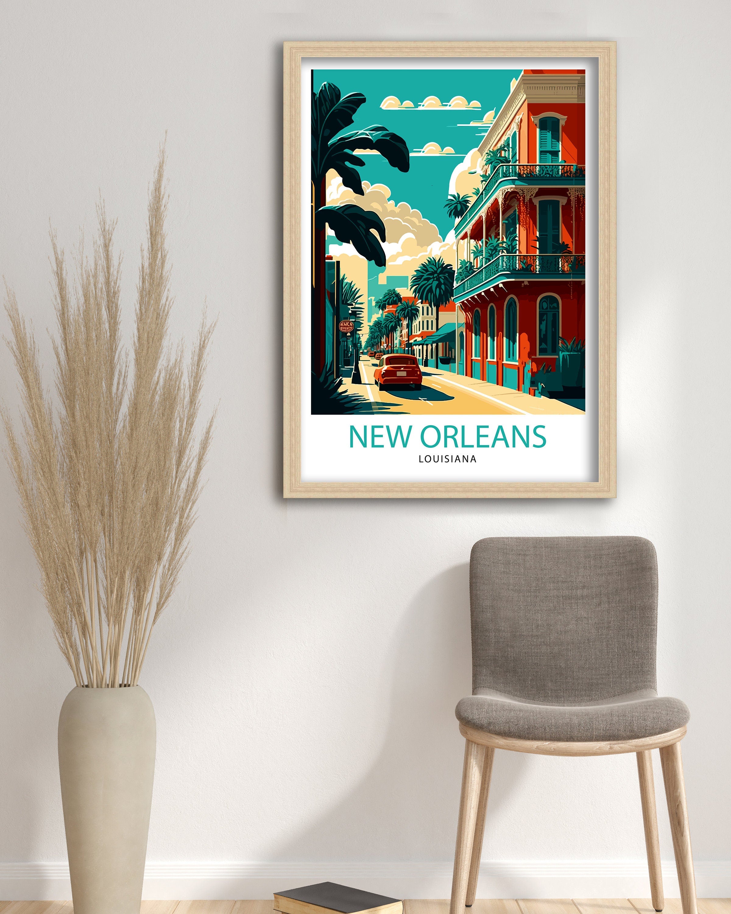 New Orleans Travel Print| New Orleans Wall Decor New Orleans Home Living Decor New Orleans Illustration Travel Poster Gift For New Orleans