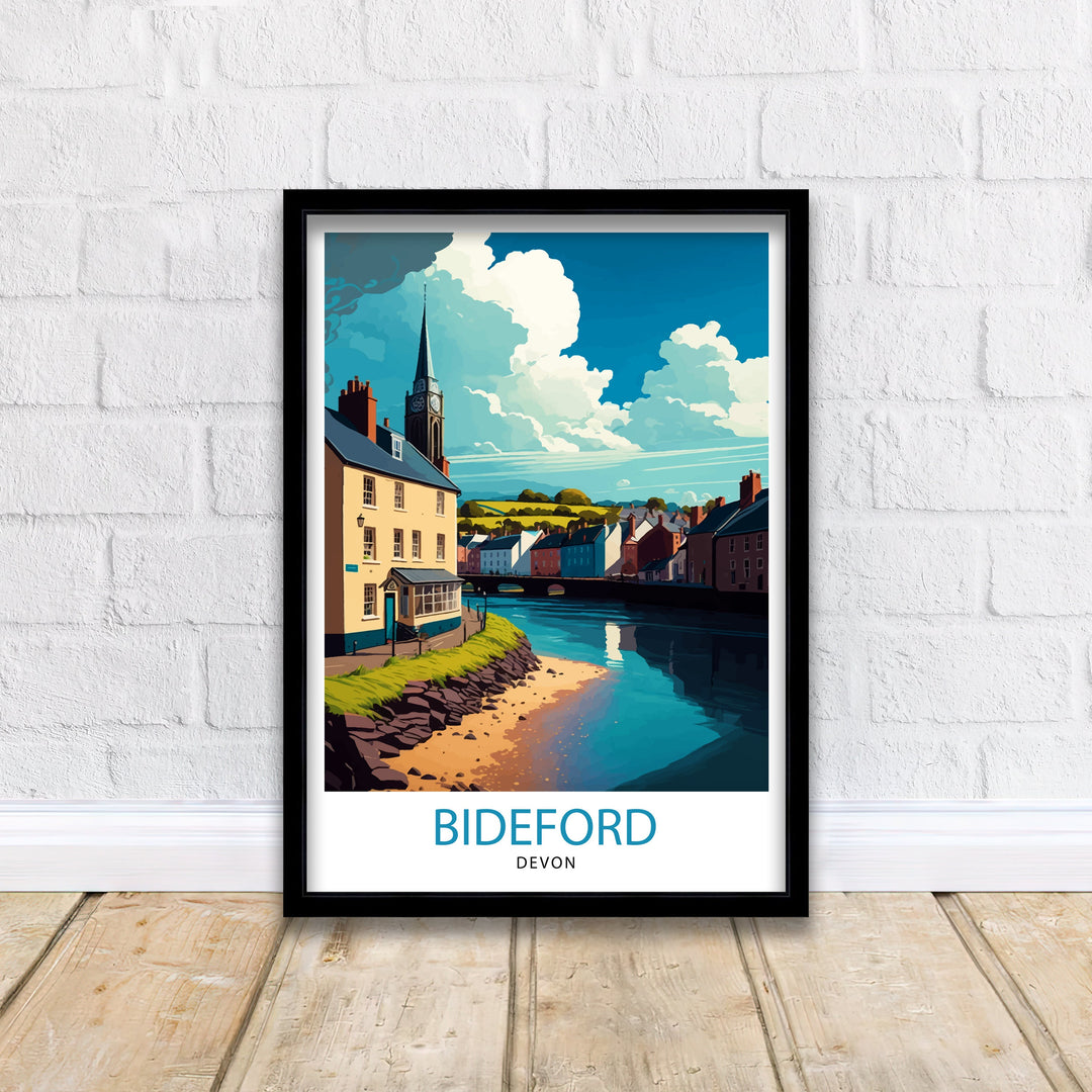 Bideford Devon Travel Poster Bideford