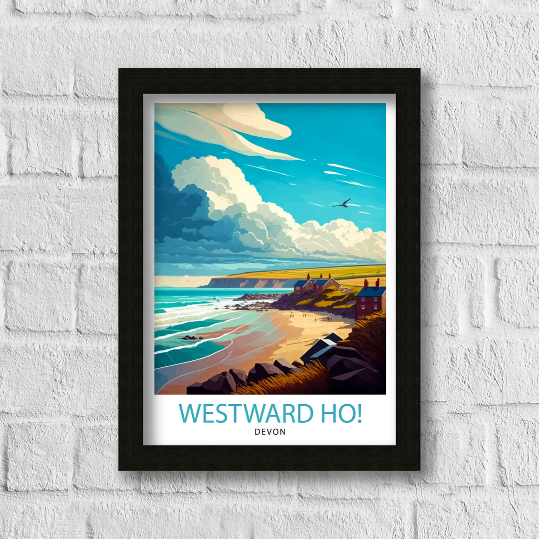 Westward Ho! Devon Travel Poster