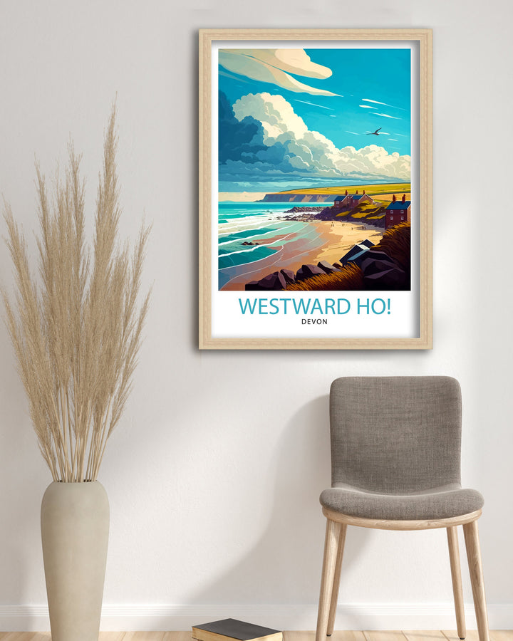 Westward Ho! Devon Travel Poster