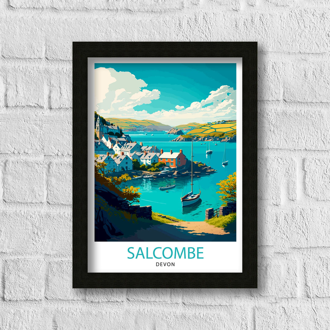 Salcombe Devon Travel Poster Salcombe