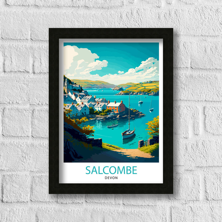 Salcombe Devon Travel Poster Salcombe