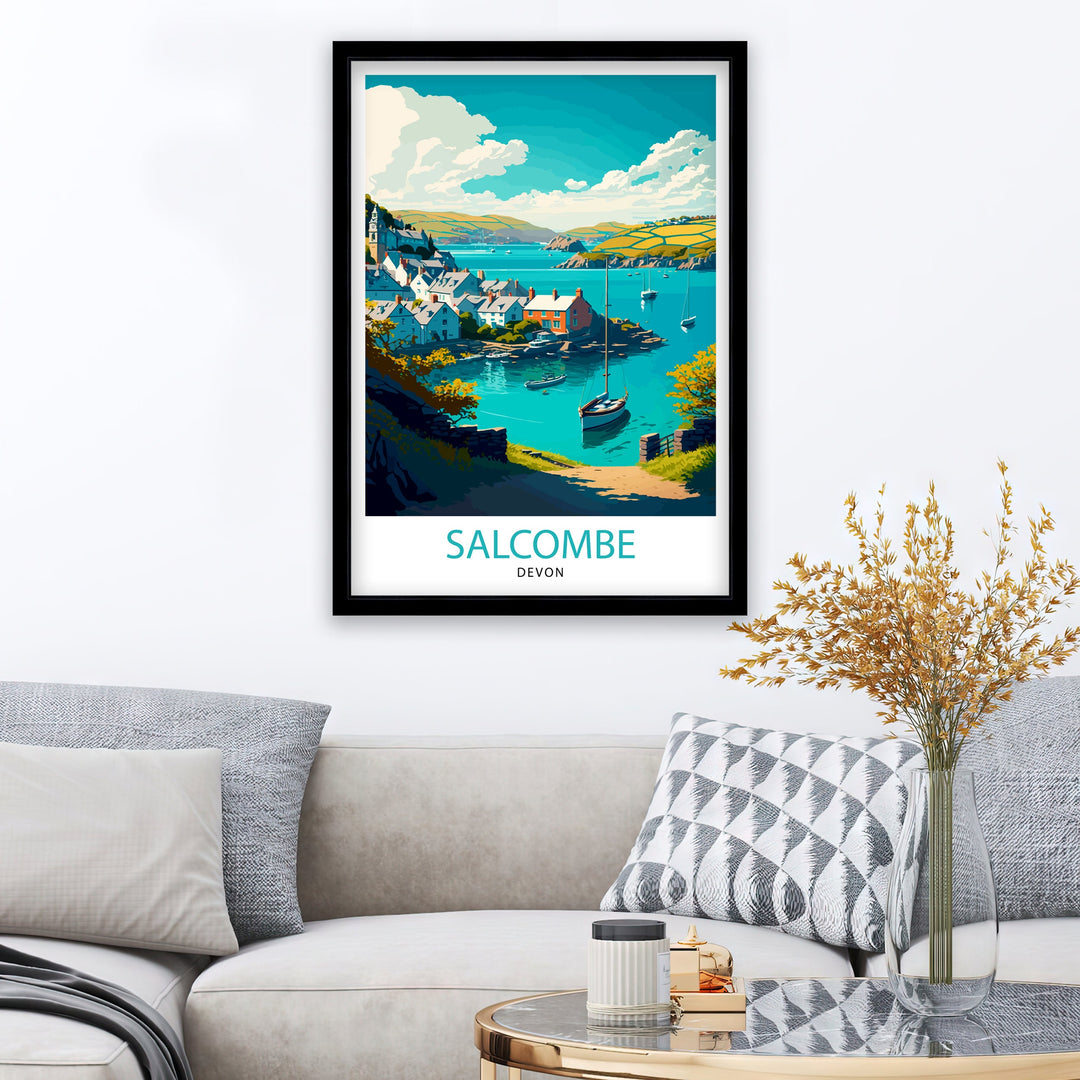 Salcombe Devon Travel Poster Salcombe