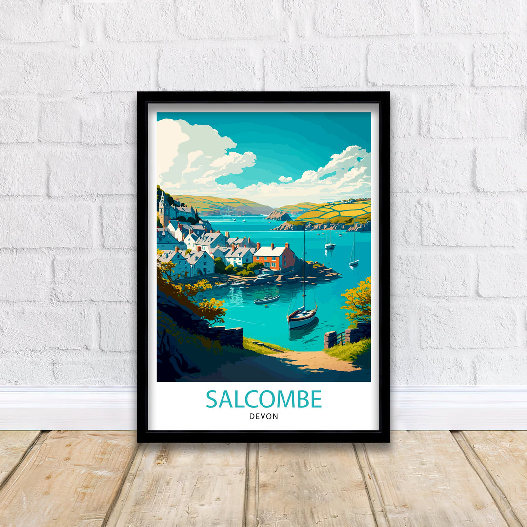 Salcombe Devon Travel Poster Salcombe