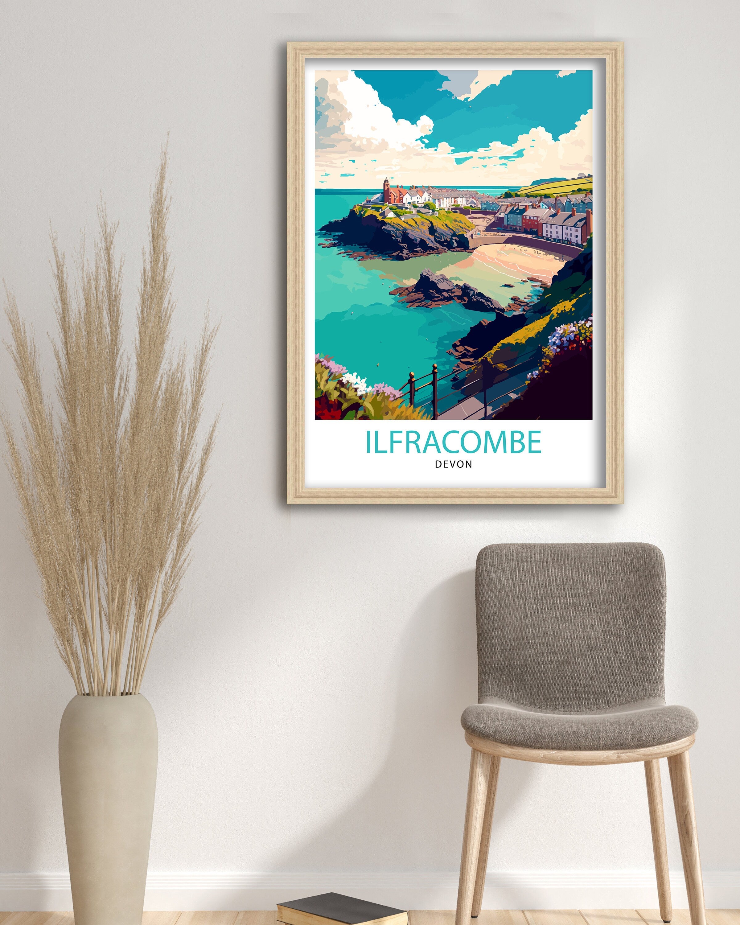 Illfracombe Travel Print Illfracombe Wall Decor Illfracombe Home Living Decor Illfracombe Illustration Travel Poster Gift For Illfracombe
