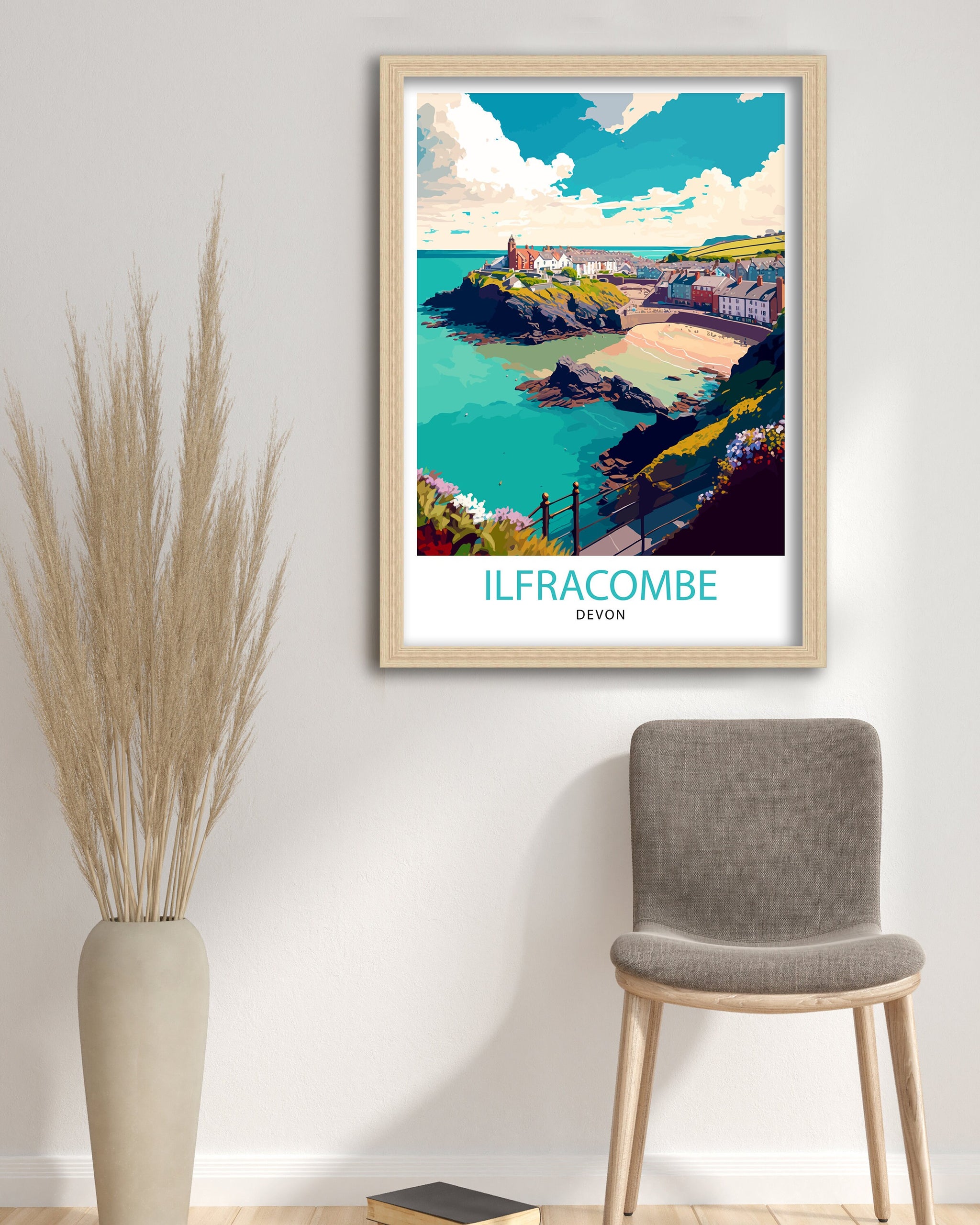 Illfracombe Travel Print Illfracombe Wall Decor Illfracombe Home Living Decor Illfracombe Illustration Travel Poster Gift For Illfracombe