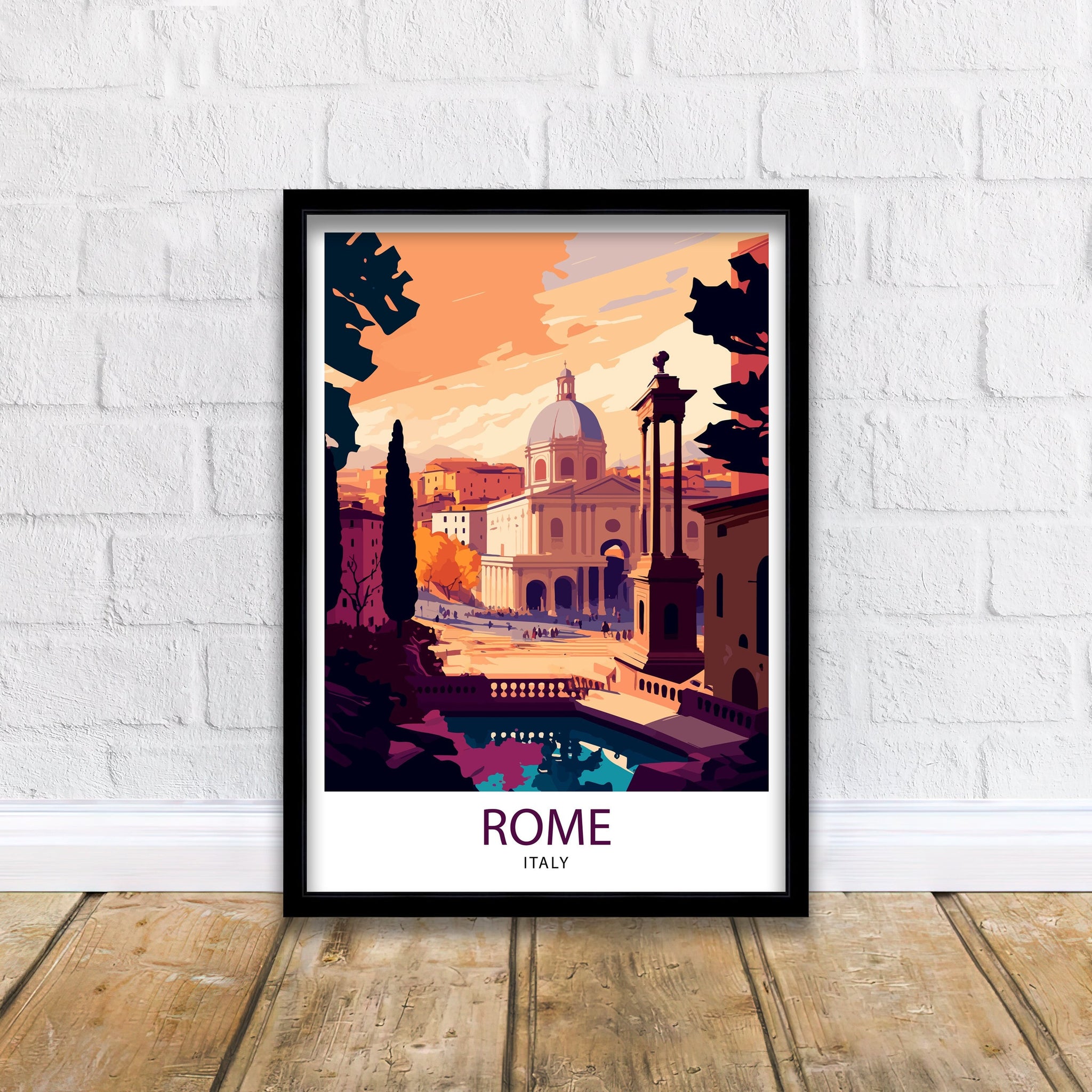 Rome Italy Travel Print Rome Wall Art Italy Travel Poster Rome Home Decor Italy Illustration Travel Gift for Rome Italy Wall Art