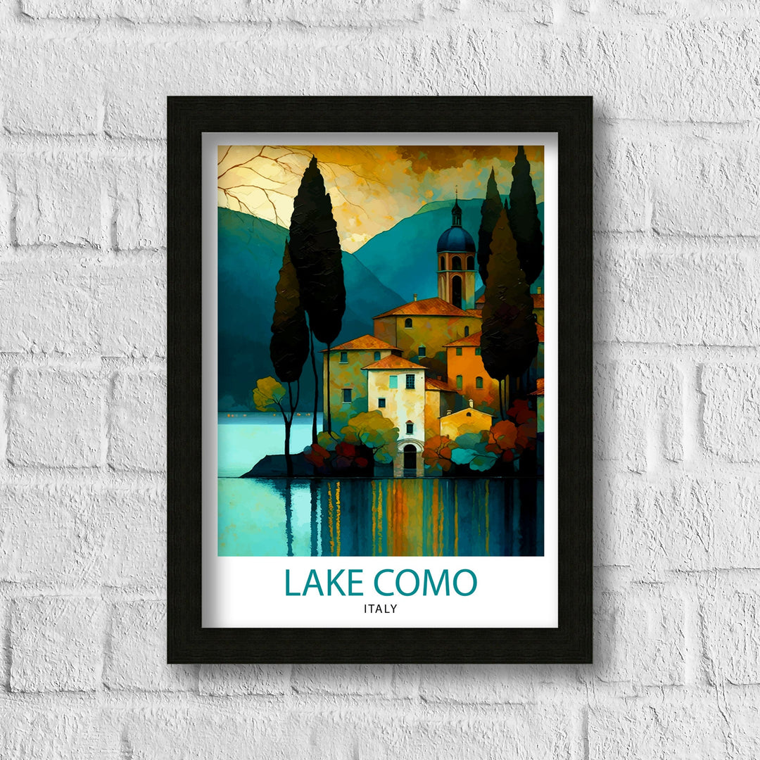 Lake Como Italy Travel Print Wall Decor Home Living Decor Italy Illustration Travel Poster Gift For Italy Home Decor