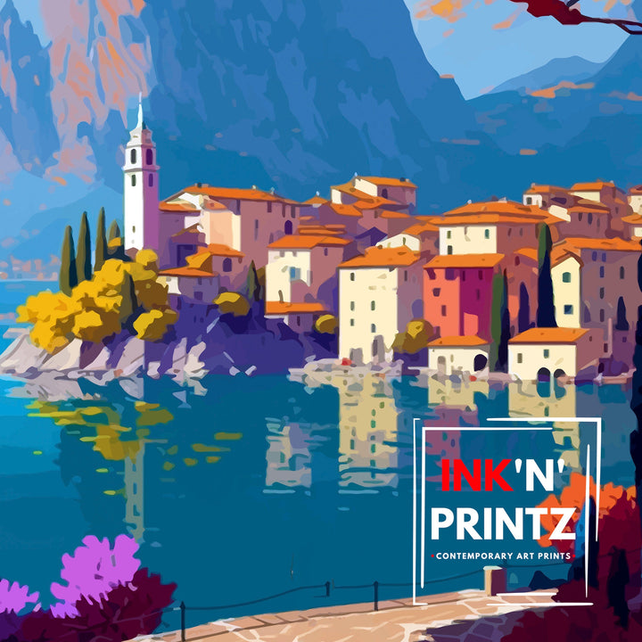 Lake Garda Italy Travel Print Lake Garda Wall Art Italy Travel Poster Lake Garda Home Decor Italy Illustration Gift for Italy Lovers