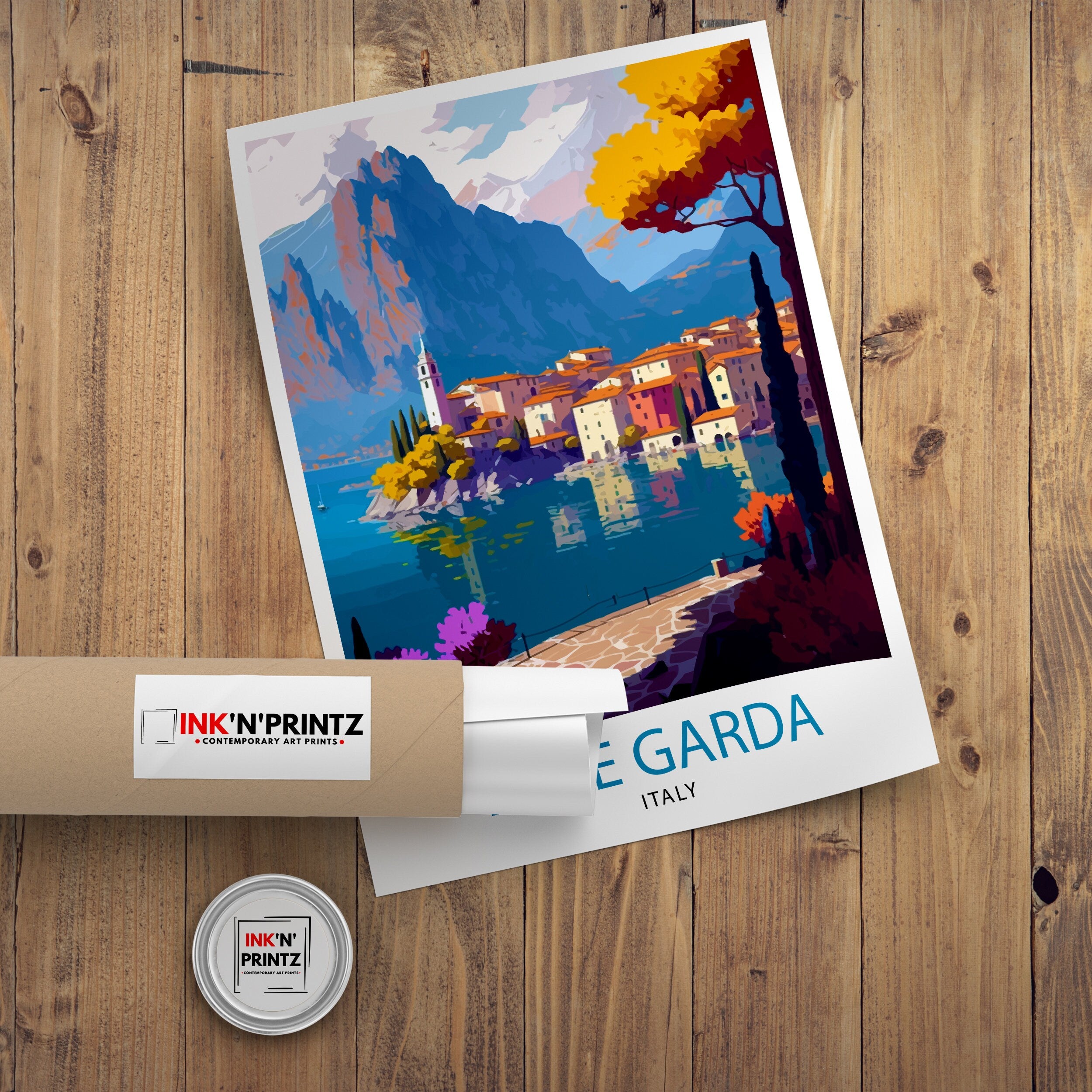 Lake Garda Italy Travel Print Lake Garda Wall Art Italy Travel Poster Lake Garda Home Decor Italy Illustration Gift for Italy Lovers