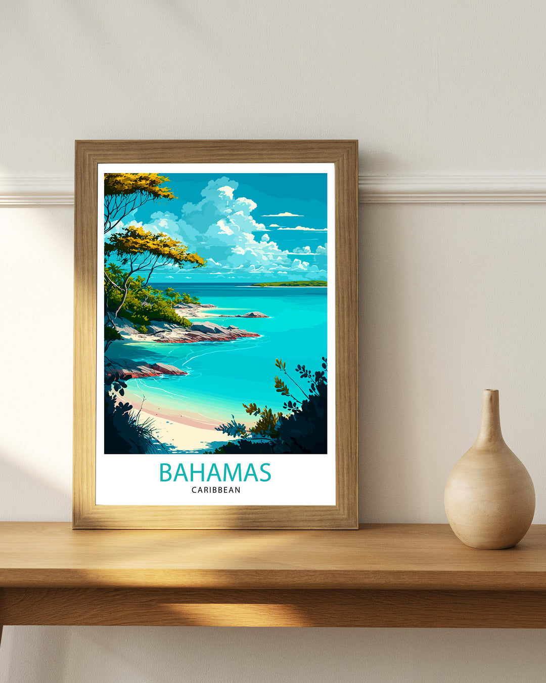Bahamas Travel Print , Bahamas Wall Art Bahamas Home Decor Bahamas Island Illustration Travel Poster Gift For Bahamas Bahamas Vacation