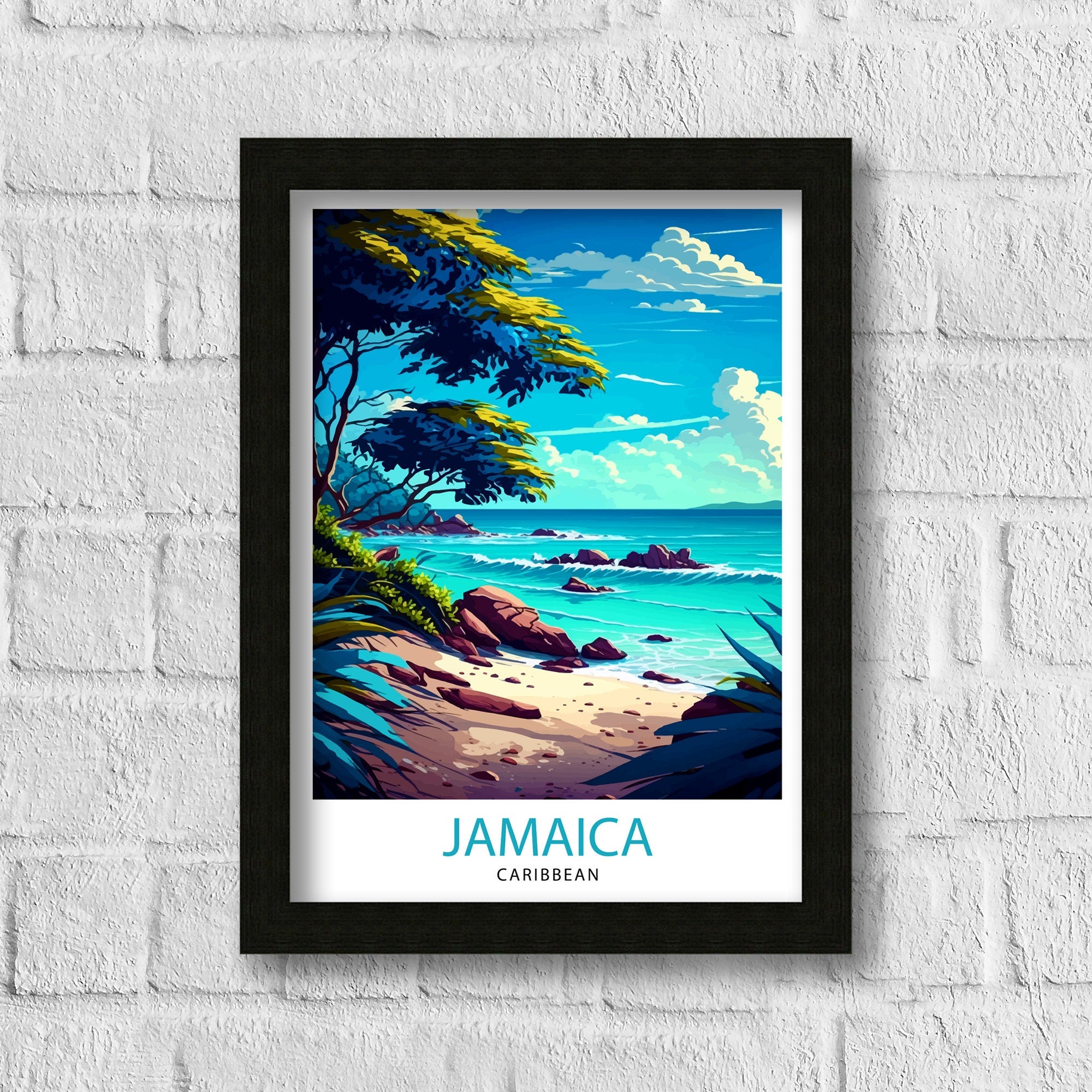 Jamaica Travel Print , Jamaica Wall Art Jamaica Poster, Jamaica Home Decor Jamaica Illustration, Travel Poster Jamaica Gift, Jamaica Wall