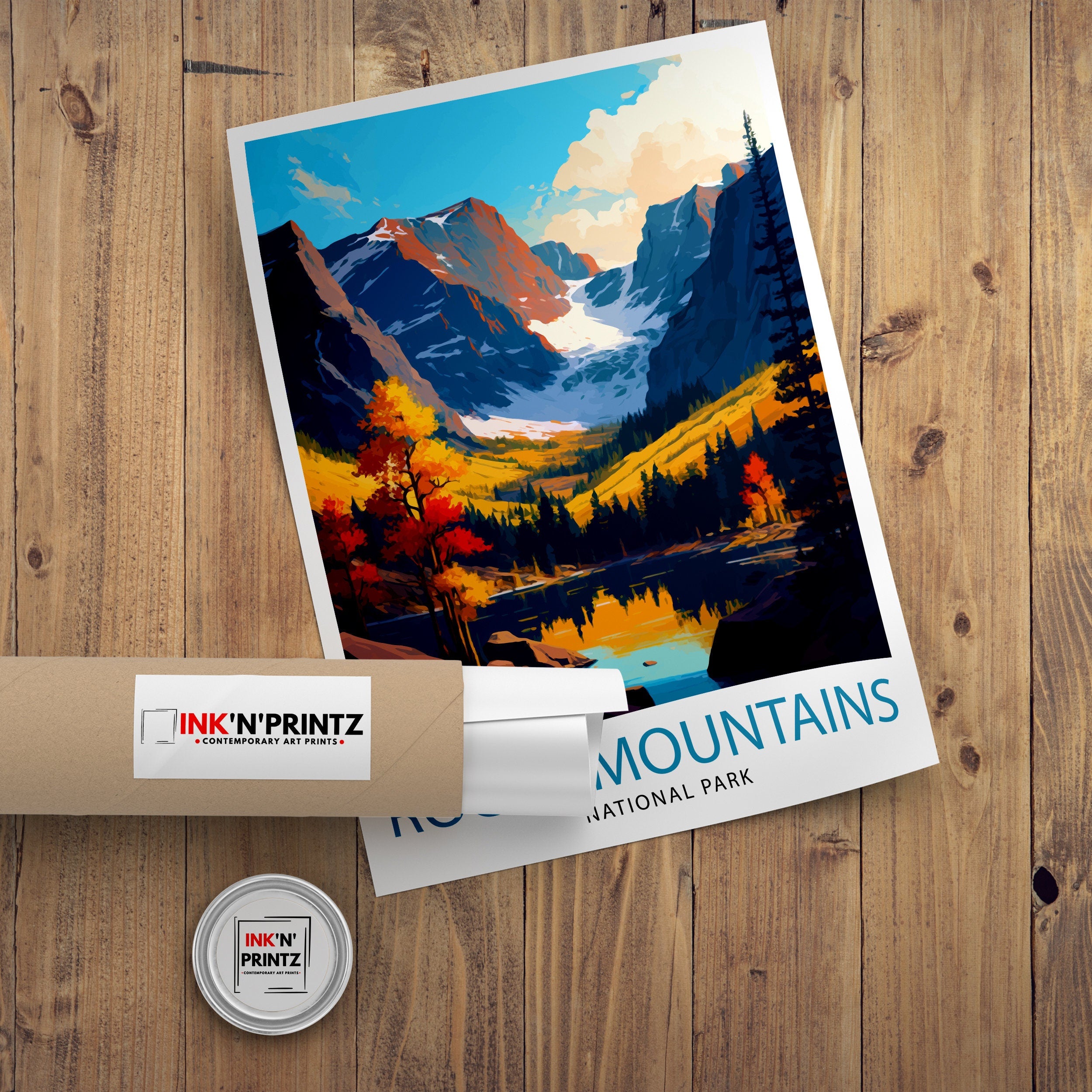 Rocky Mountains National Park Travel Print Mountain Wall Art Colorado Travel Poster National Park Decor Gift for Outdoor Enthusiasts