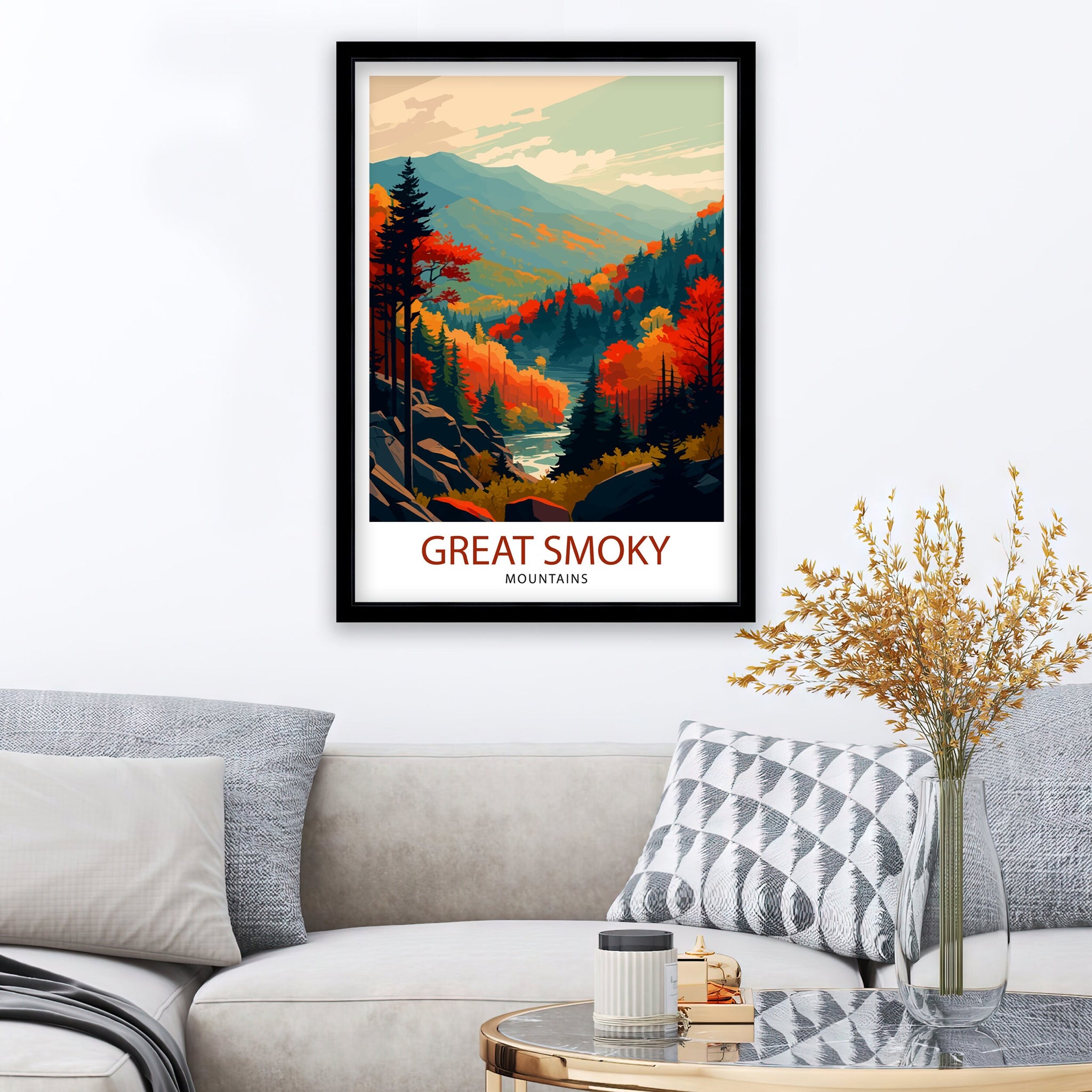 Smoky Mountains Travel Print | USA National Park Wall Art