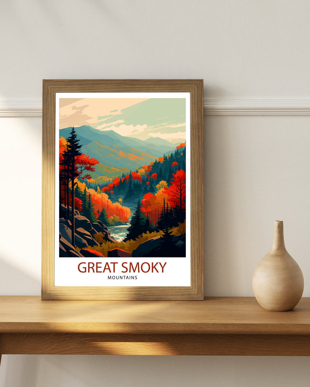 Great Smoky Mountains Travel Print| Smoky Mountains Wall Decor Smoky Mountains Home Living Decor Tennessee Travel Poster, USA National Park