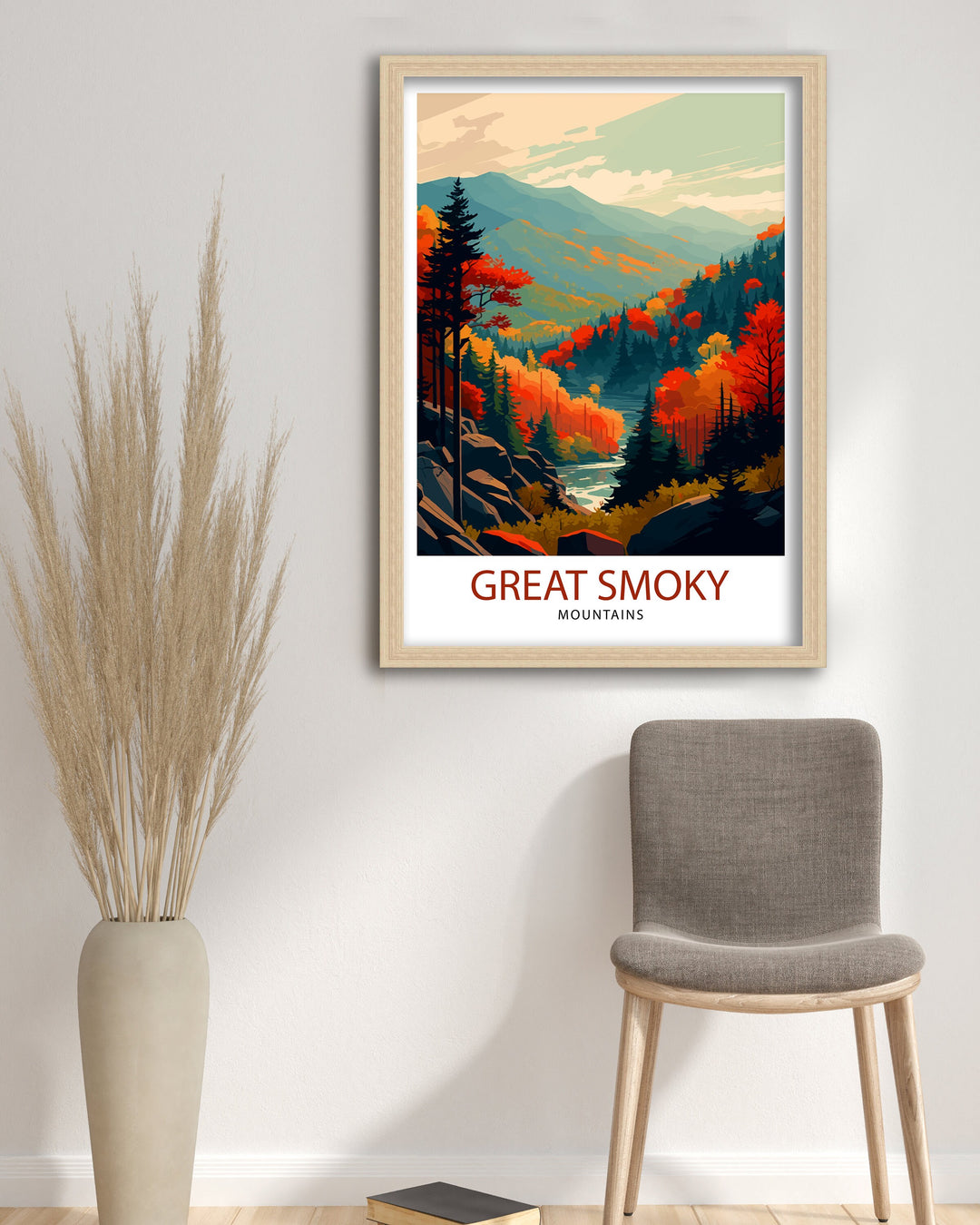 Great Smoky Mountains Travel Print| Smoky Mountains Wall Decor Smoky Mountains Home Living Decor Tennessee Travel Poster, USA National Park