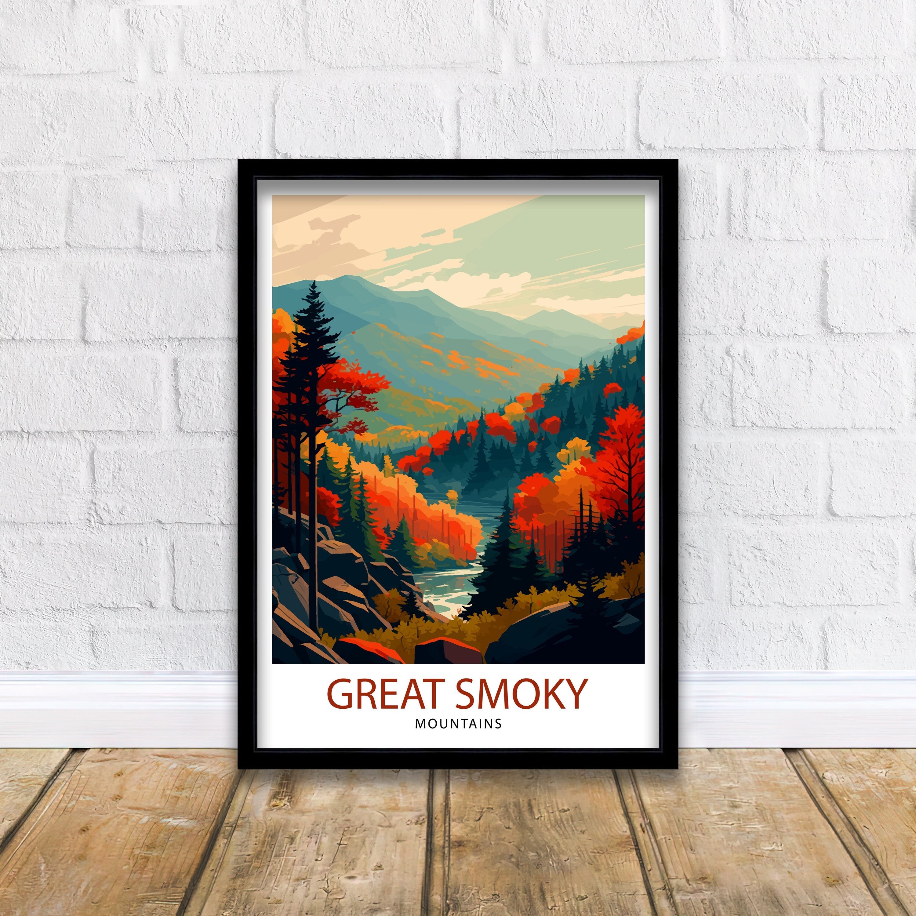 Smoky Mountains Travel Print | USA National Park Wall Art