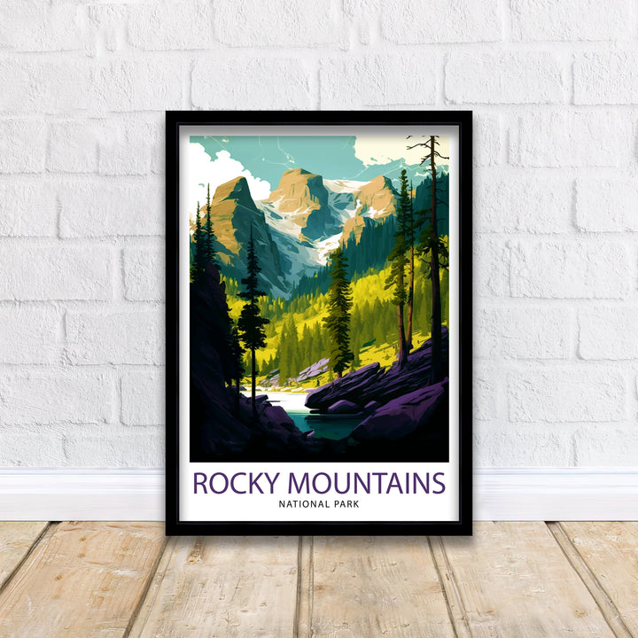 Rocky Mountains Travel Poster Rocky Mountains Wall Art Rocky Mountains Home Decor Rocky Mountains Illustration Travel Poster Gift For Rocky