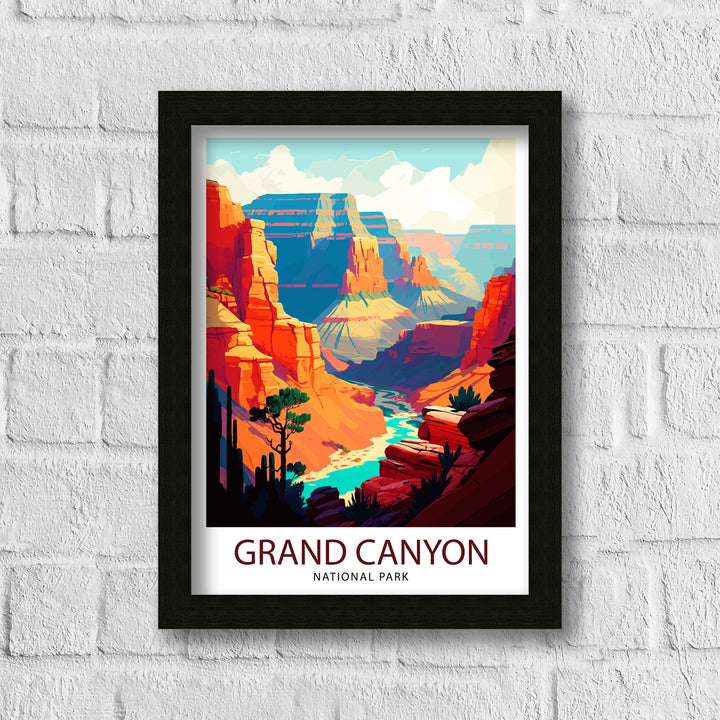 Grand Canyon Travel Poster, Grand Canyon Wall Art, Arizona Travel Poster, Grand Canyon National Park, USA Illustration, Grand Canyon Souvenir