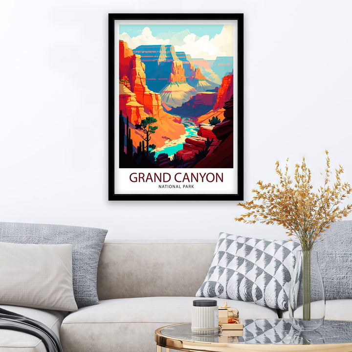 Grand Canyon Travel Poster, Grand Canyon Wall Art, Arizona Travel Poster, Grand Canyon National Park, USA Illustration, Grand Canyon Souvenir