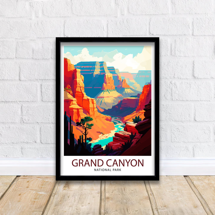 Grand Canyon Travel Poster, Grand Canyon Wall Art, Arizona Travel Poster, Grand Canyon National Park, USA Illustration, Grand Canyon Souvenir