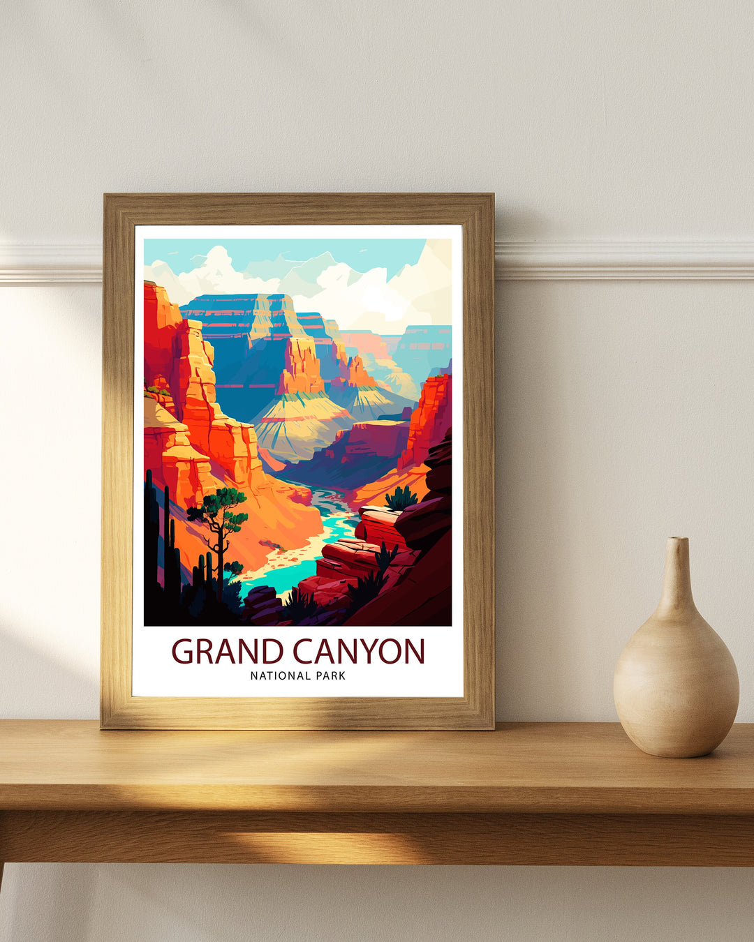 Grand Canyon Travel Poster, Grand Canyon Wall Art, Arizona Travel Poster, Grand Canyon National Park, USA Illustration, Grand Canyon Souvenir