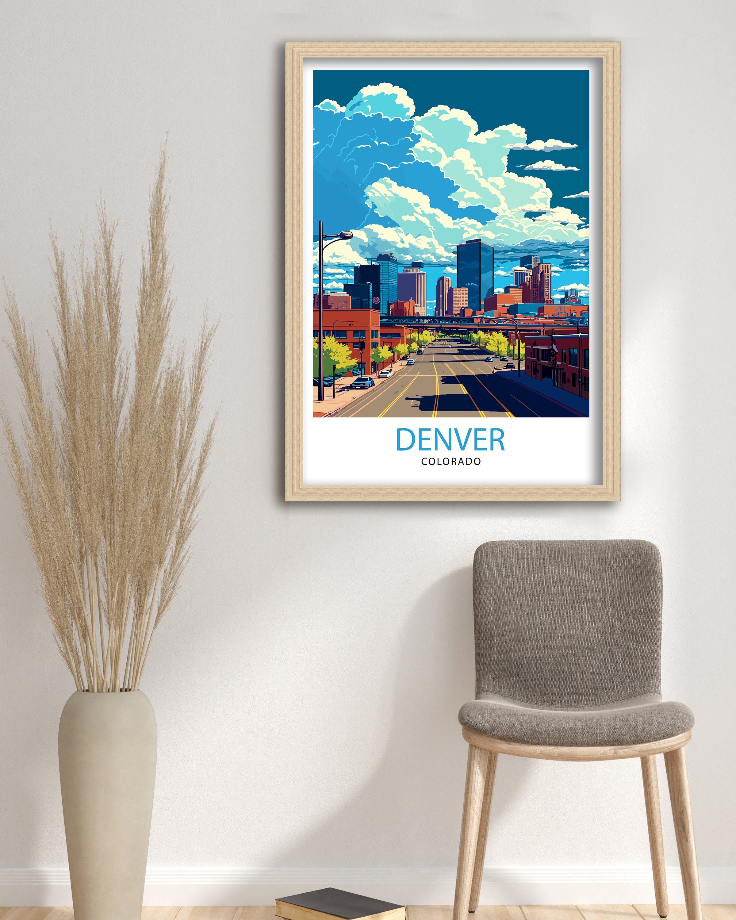Denver Colorado Travel Print| Denver Wall Art Colorado Travel Poster Denver Illustration Denver Home Decor Colorado Art Print