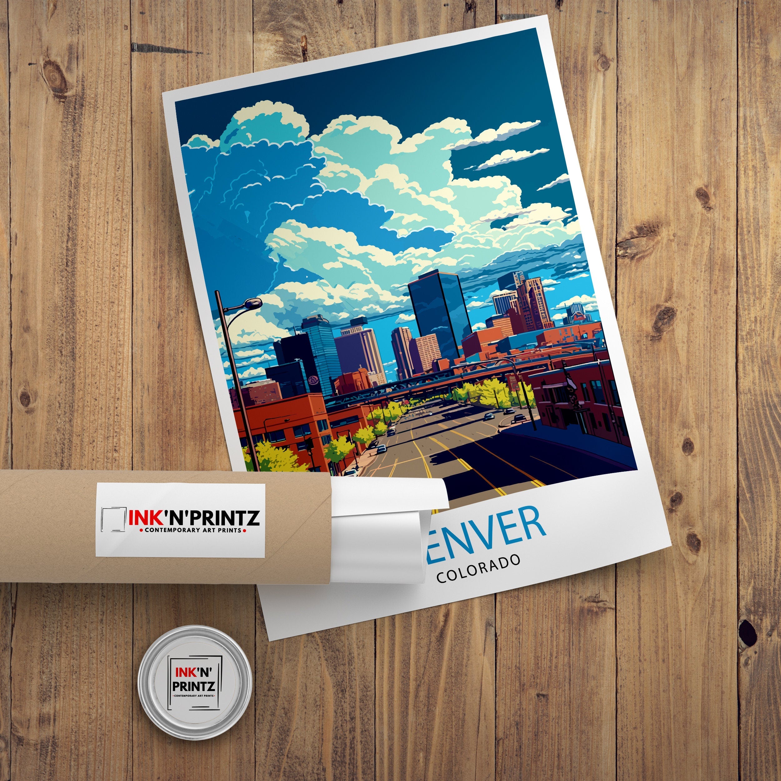 Denver Colorado Travel Print| Denver Wall Art Colorado Travel Poster Denver Illustration Denver Home Decor Colorado Art Print