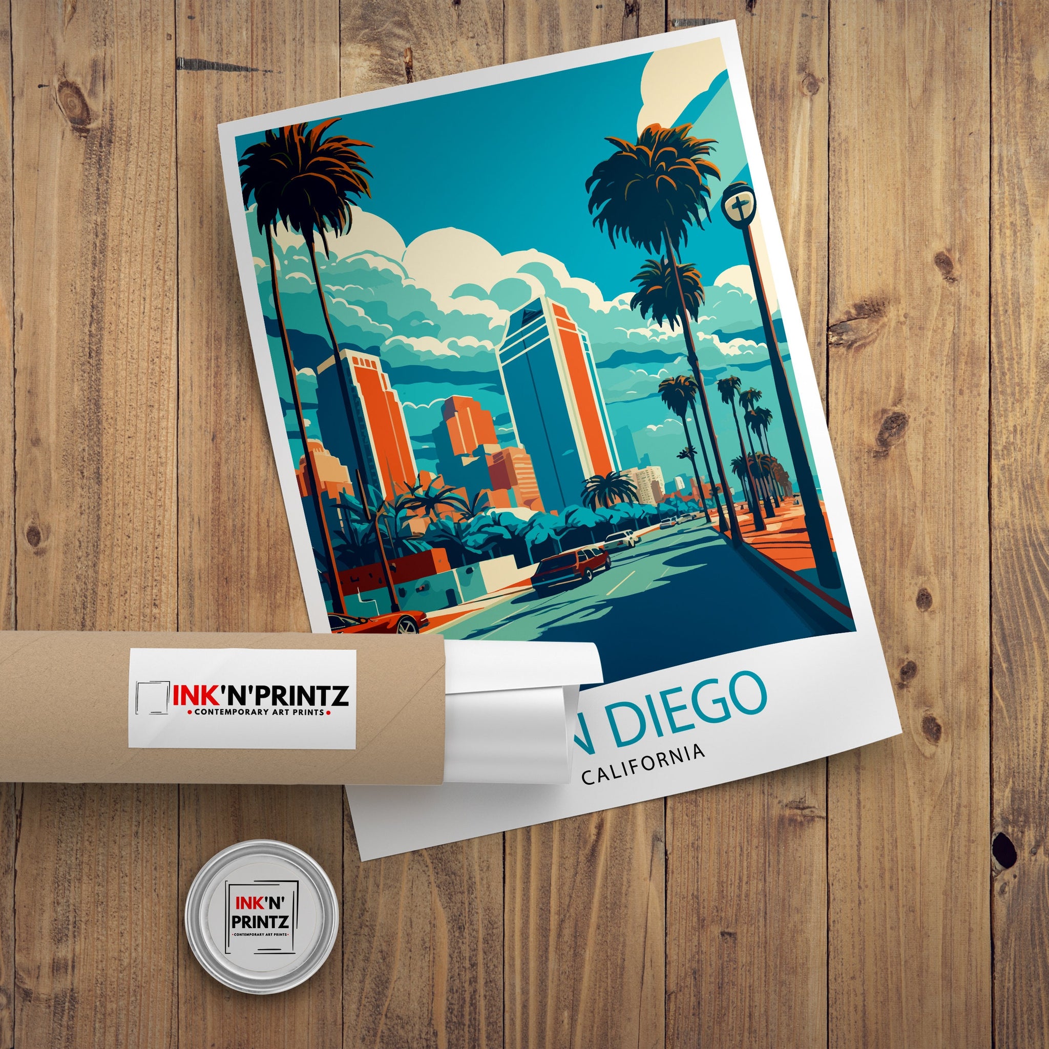 San Diego Travel Print| San Diego Wall Decor San Diego Illustration San Diego Travel Poster San Diego Gift San Diego Home Decor