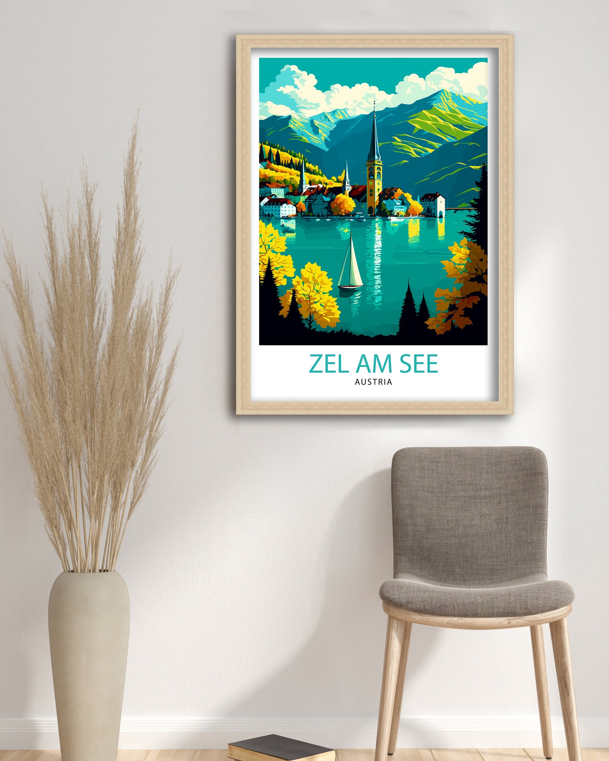 Zell am See Austria Travel Print Zell am See Wall Decor Zell am See Poster Austria Travel Prints Zell am See Art Print Zell am See