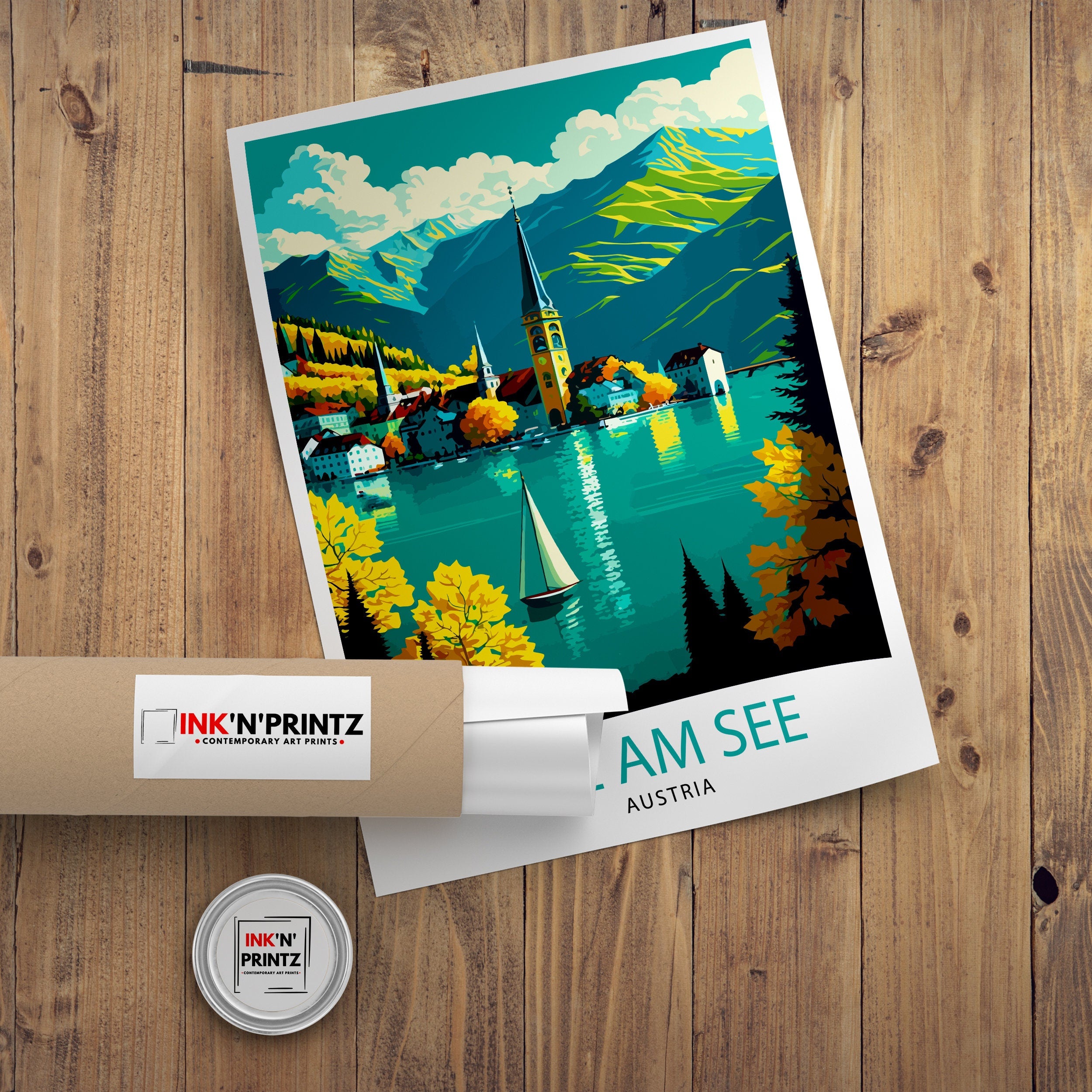Zell am See Austria Travel Print Zell am See Wall Decor Zell am See Poster Austria Travel Prints Zell am See Art Print Zell am See