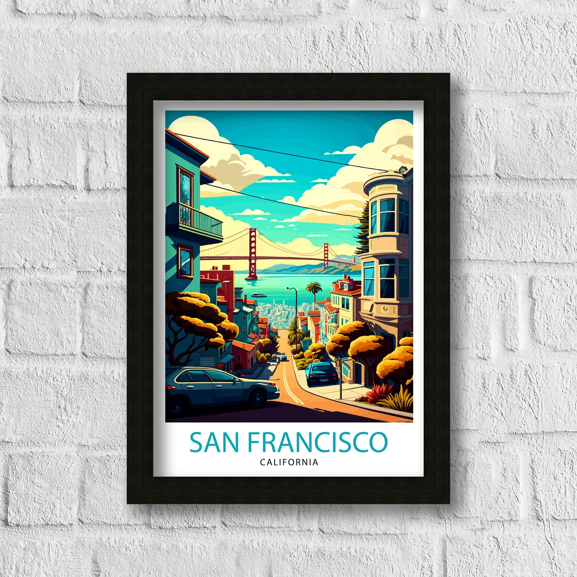San Francisco Travel Print | Golden Gate Bridge Home Decor