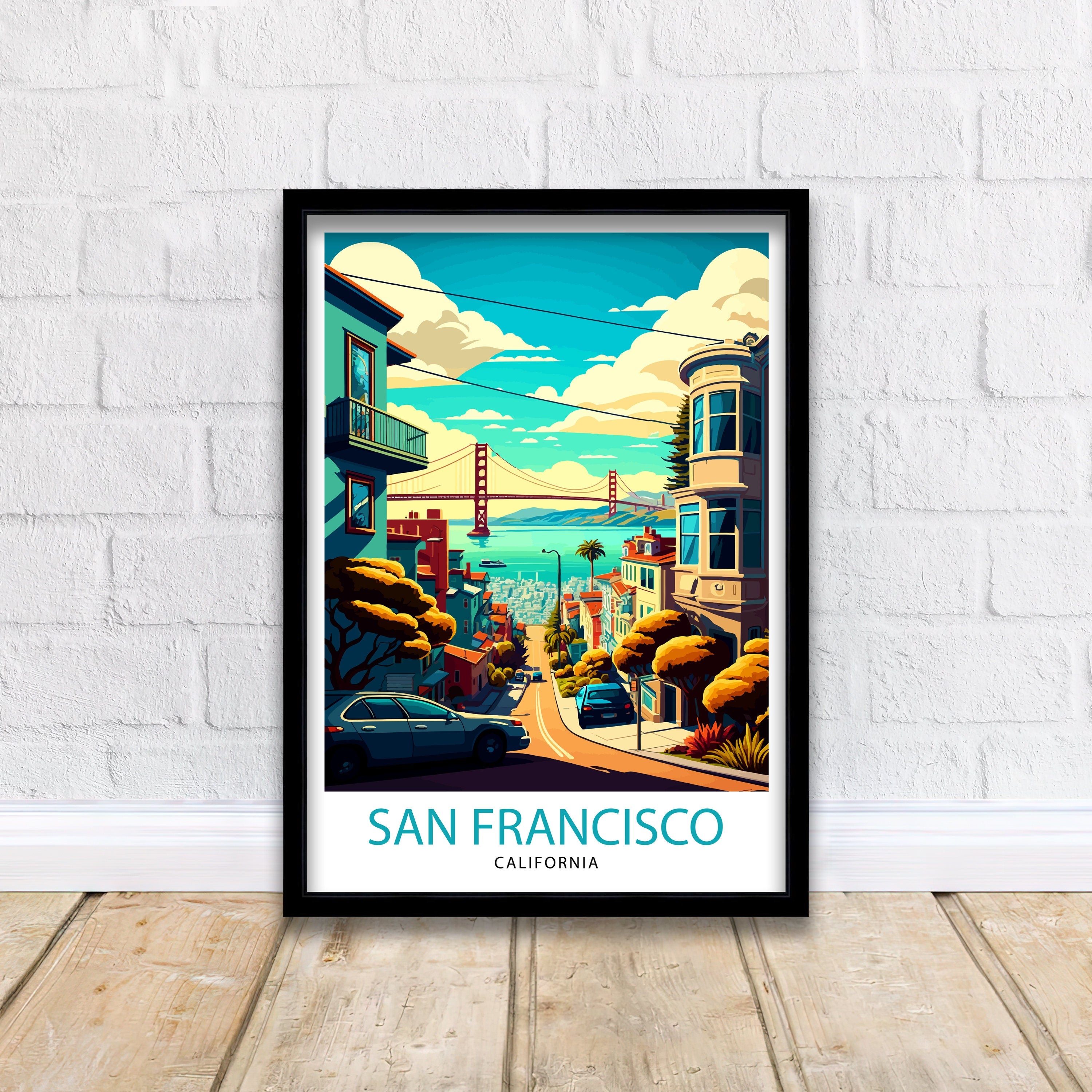 San Francisco Travel Print | Golden Gate Bridge Home Decor