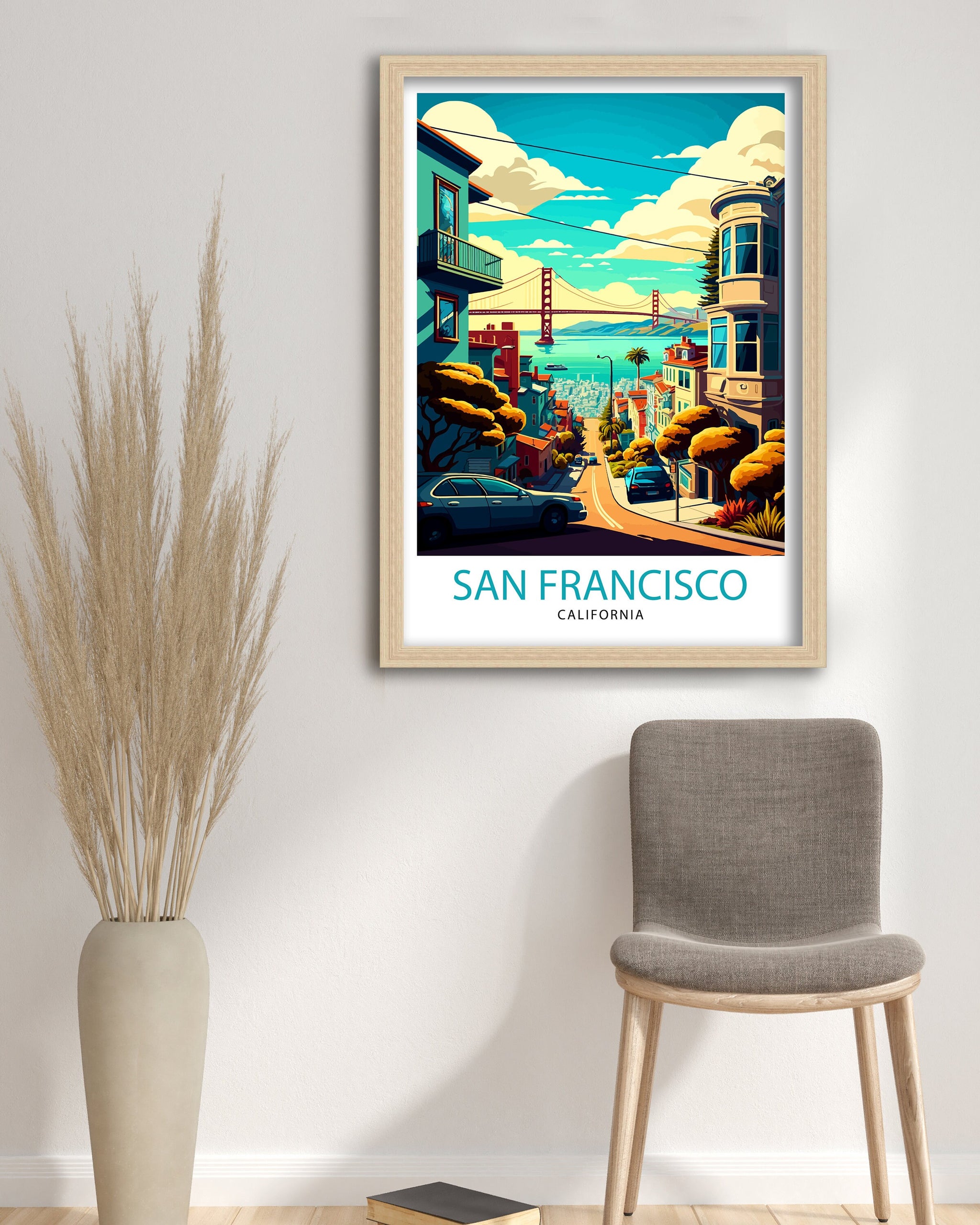 San Francisco Travel Print | Golden Gate Bridge Home Decor